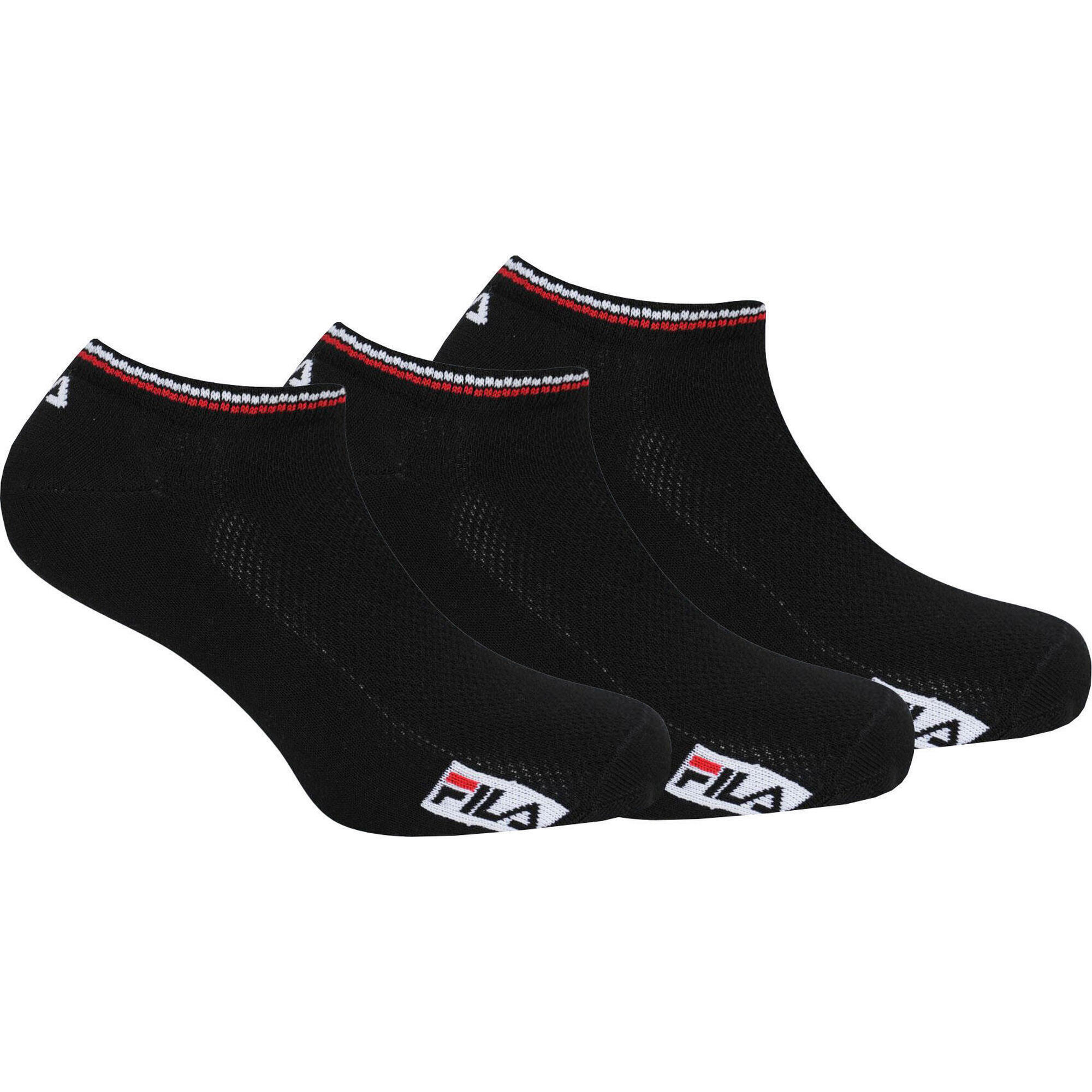 Fila 3-pack niewidoczne skarpetki bambusowe czarne 35-38