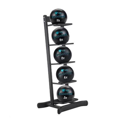 Set 5 Wall Balls (3-14 kg) + Rek / Standaard voor Medicine Ball Fitness Tech