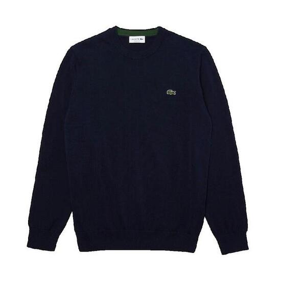 Trui Lacoste klassiek marineblauw met ronde hals