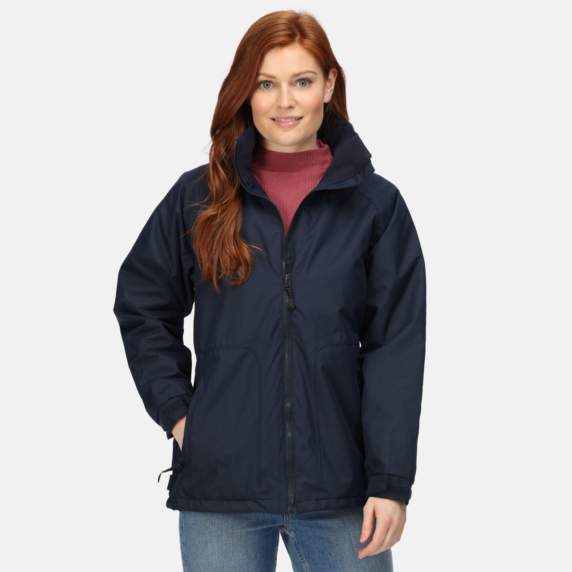Womens/Ladies Waterproof Windproof Jacket (Fleece Lined) (Navy) 4/5