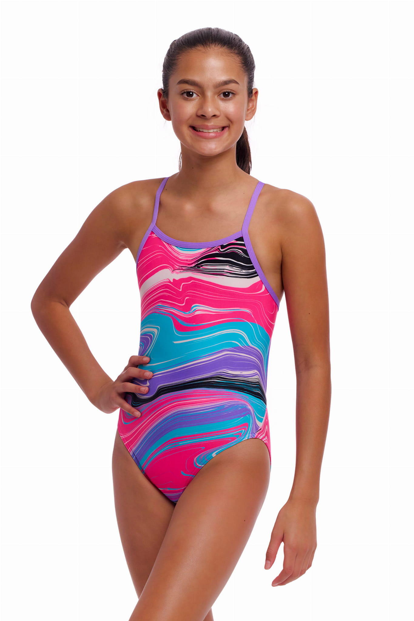 Strój do pływania dziewczęcy Funkita Sweetest Swirl Single Strap 5/7