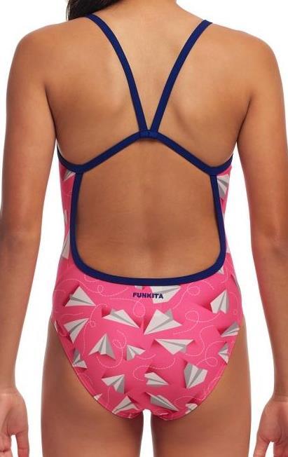 Strój do pływania dziewczęcy Funkita Paper Pink - Single Strap 2/7