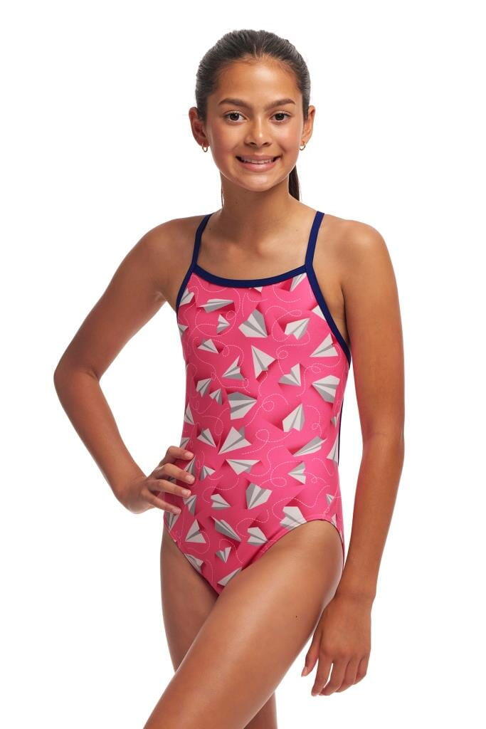 Strój do pływania dziewczęcy Funkita Paper Pink - Single Strap 5/7