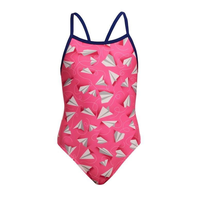 Strój do pływania dziewczęcy Funkita Paper Pink - Single Strap 4/7