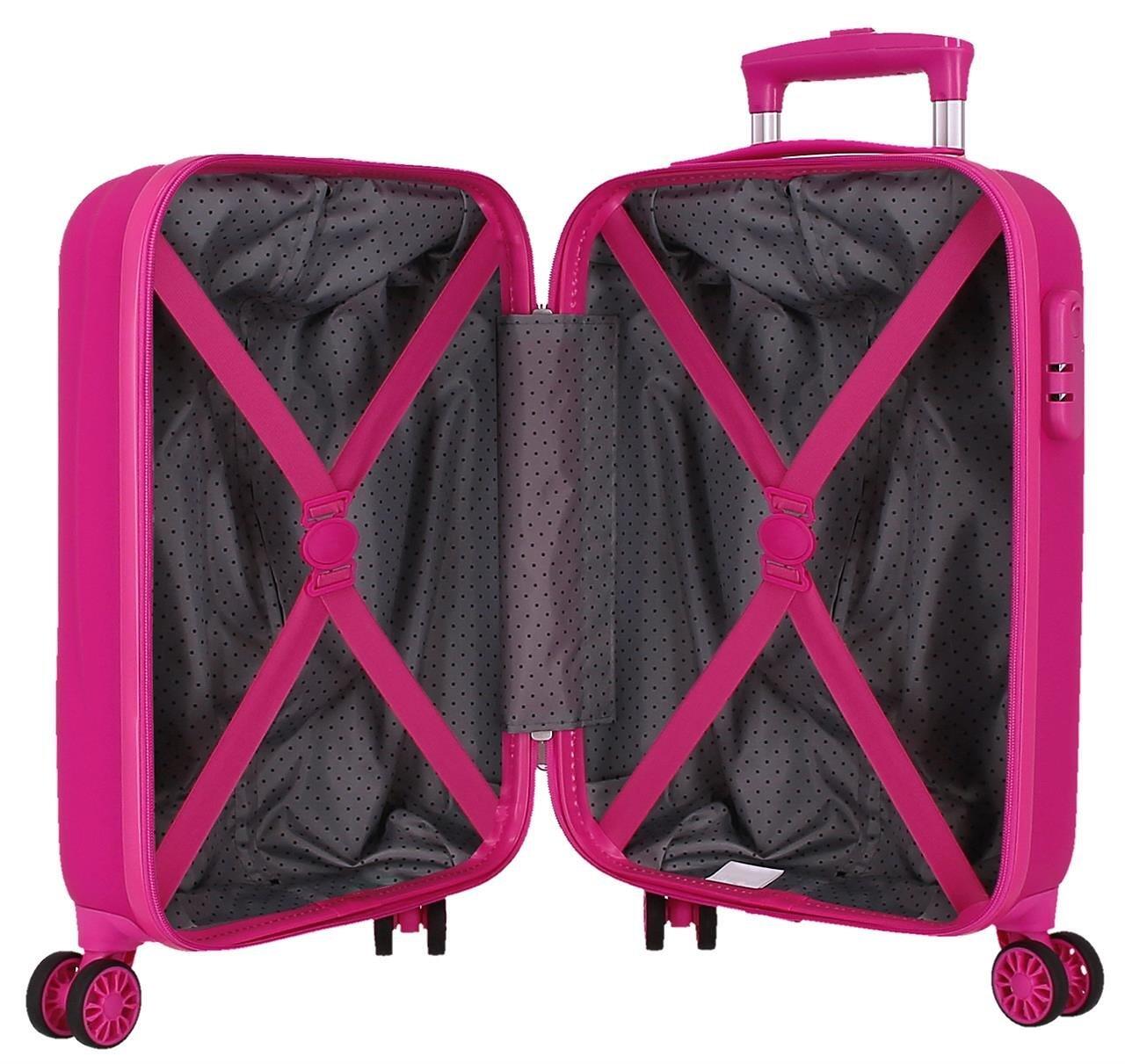Maleta de cabina Sanrio Kuromi Around the world ABS con capacidad de 33L Fucsia 3/4