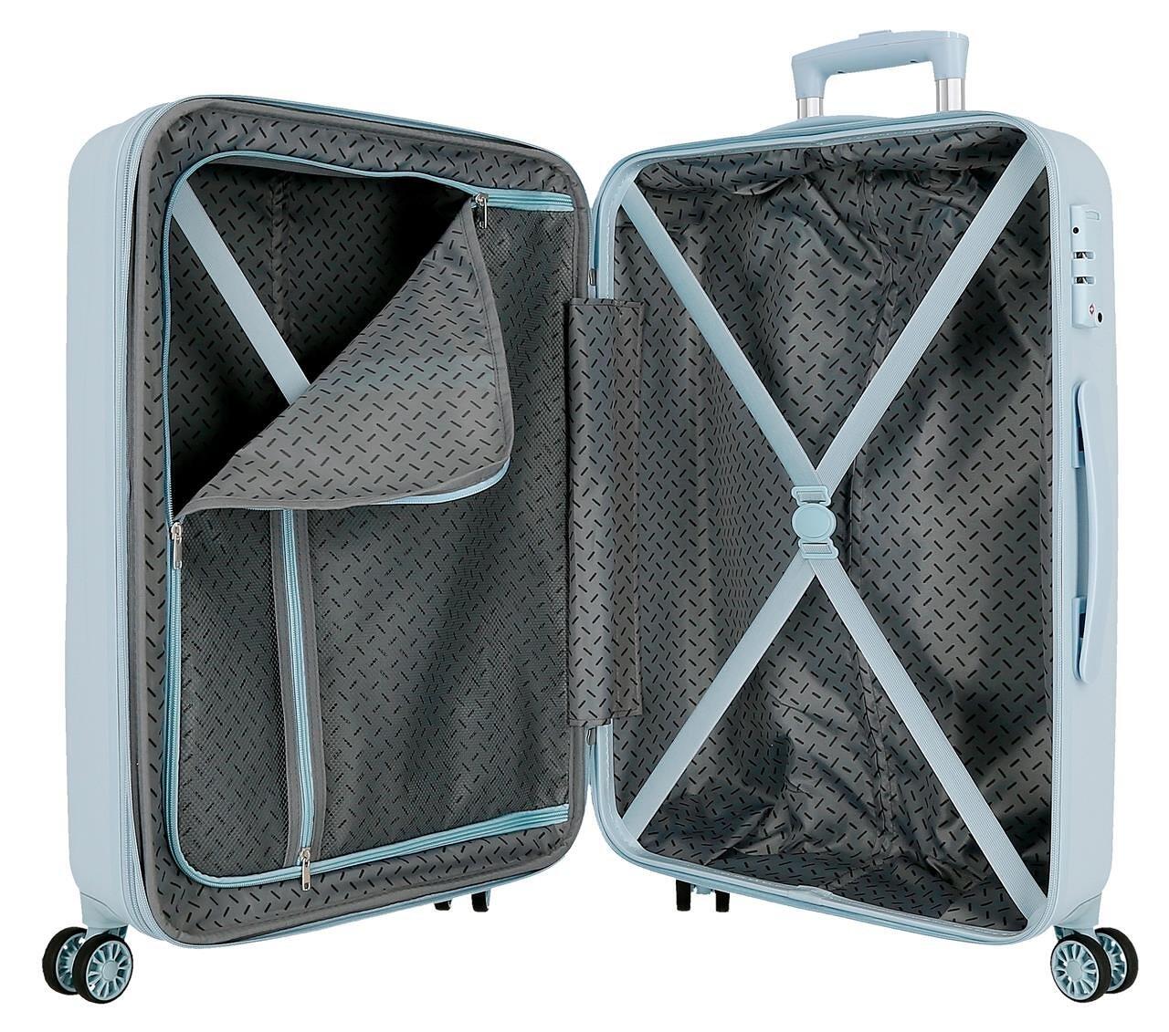 Maleta mediana Disney Mickey Have a good time ABS con capacidad de 62,79L azul 3/4