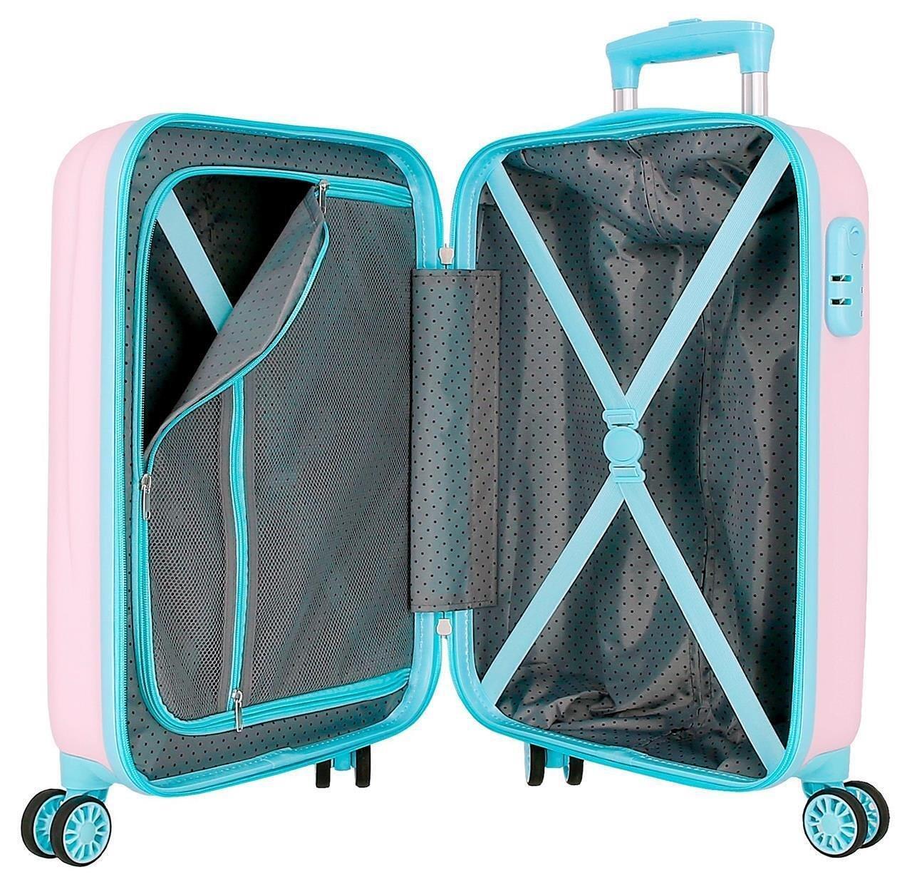 Maleta de cabina Disney Stitch inthe world ABS con capacidad de 34L Rosa 3/4