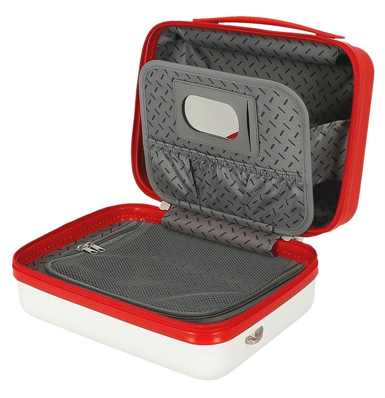 Necessaire Disney Mickey Vermelho ABS com capacidade de 9L Branco 3/4