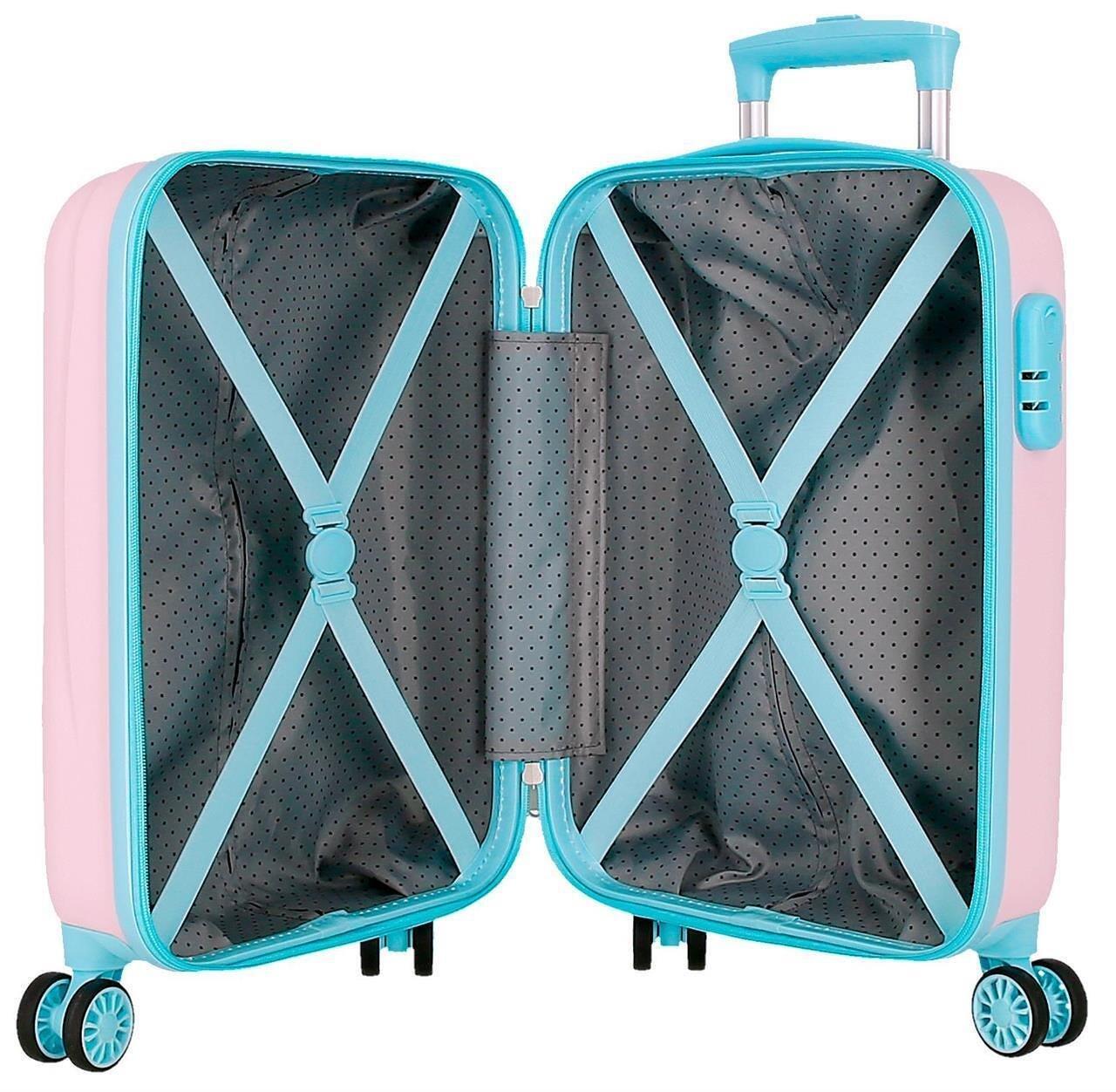 Maleta de cabina Disney Minnie florals ABS con capacidad de 28,4L Rosa 3/4