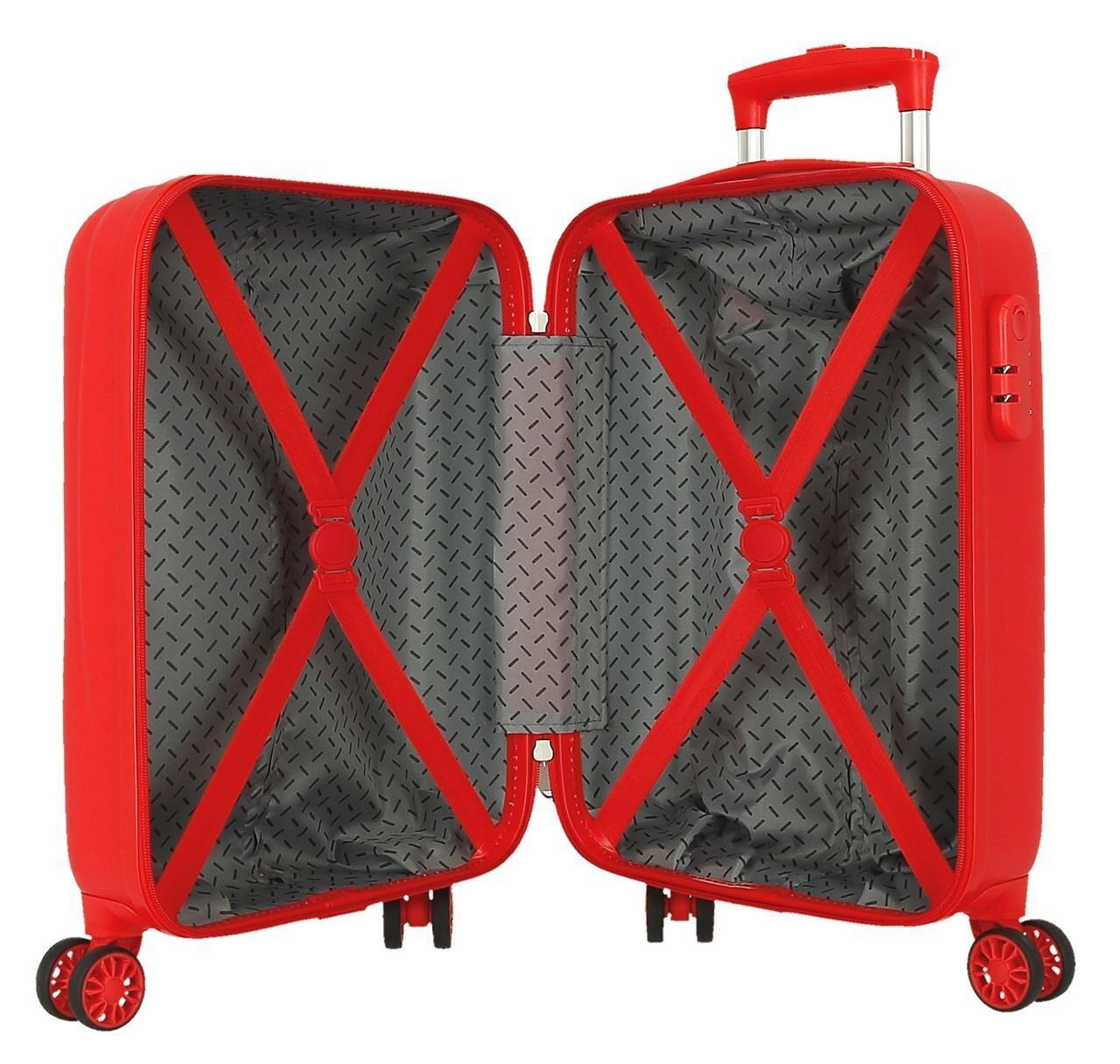 Mala de cabine Disney Mickey Mountains ABS com capacidade de 33L Vermelho 3/4