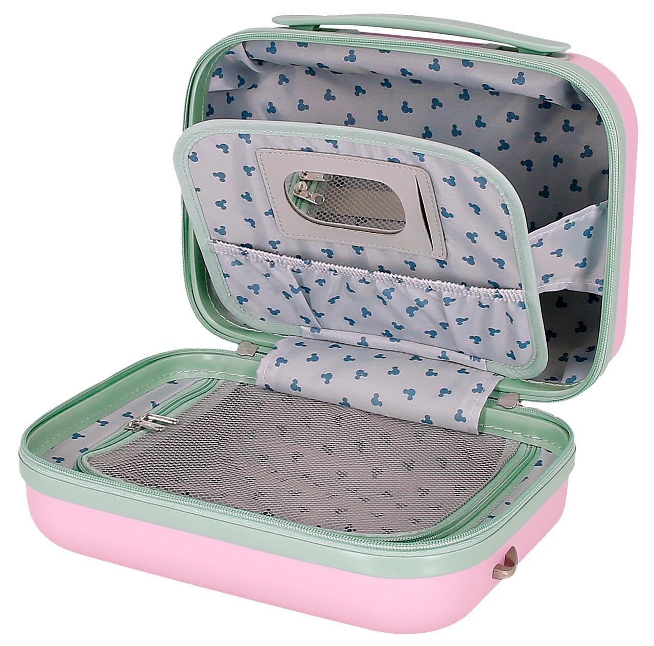 Neceser ABS Disney Mickey Crazy trip con capacidad de 9L Rosa 3/4