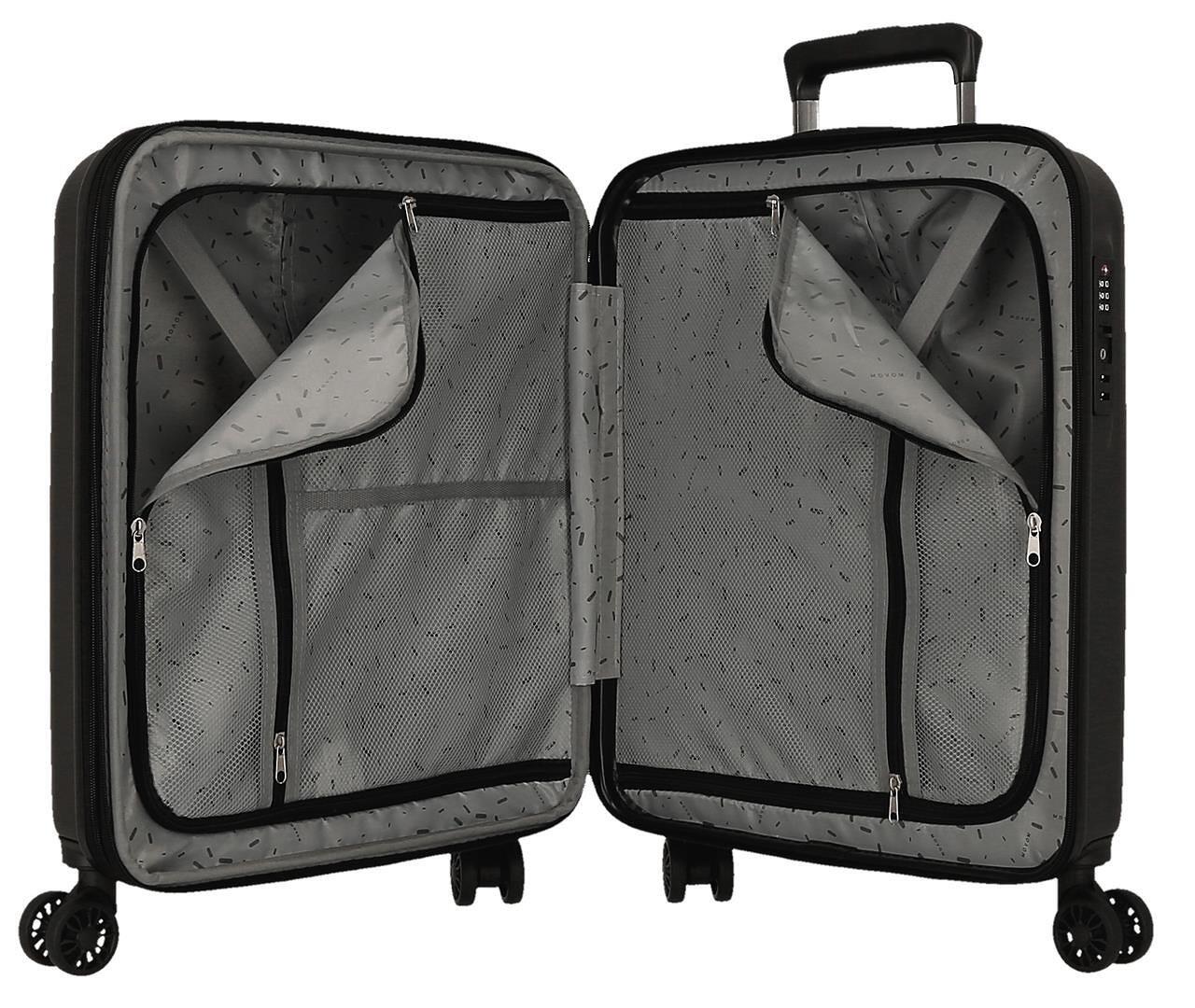 Maleta de cabina Disney Mickey Waiting ABS con capacidad de 44L Negro 3/4