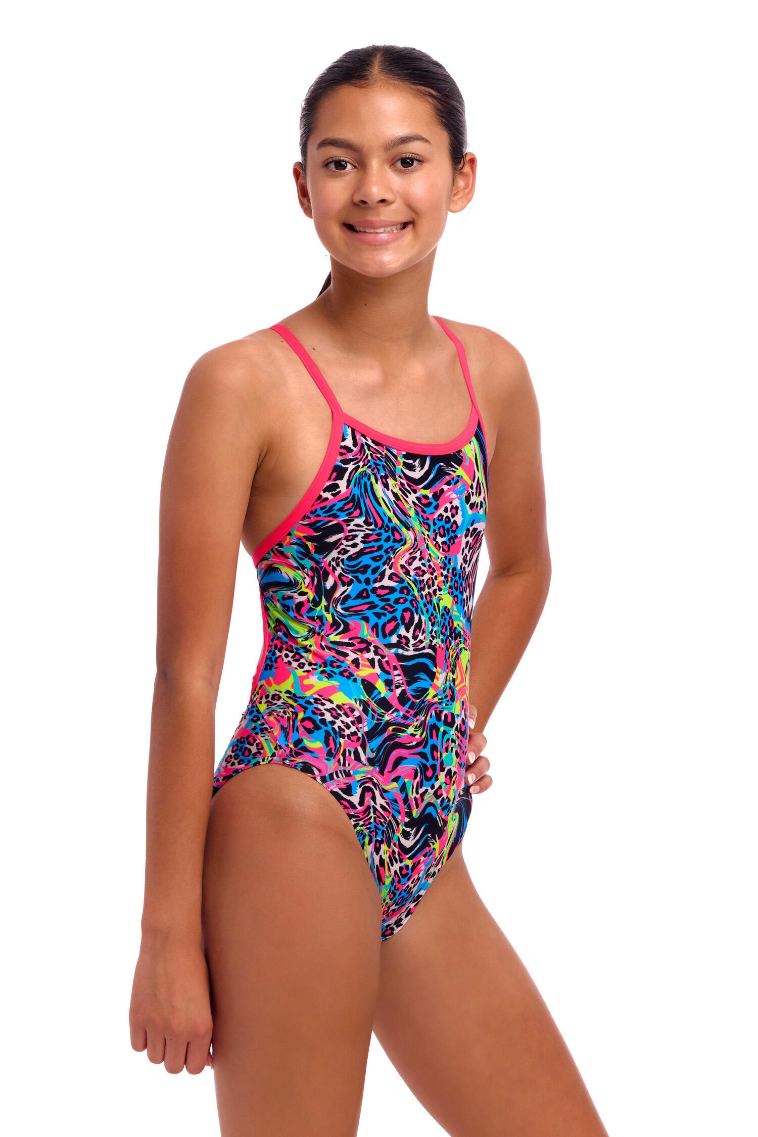 Strój do pływania dziewczęcy Funkita Lolly Leopard- Single Strap 3/6