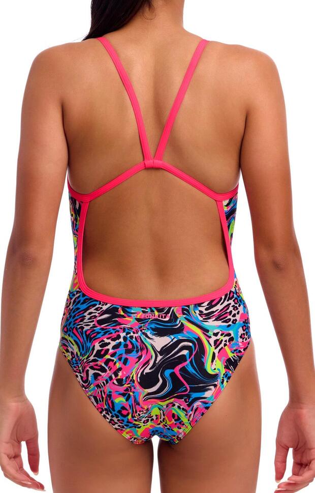 Strój do pływania dziewczęcy Funkita Lolly Leopard- Single Strap
