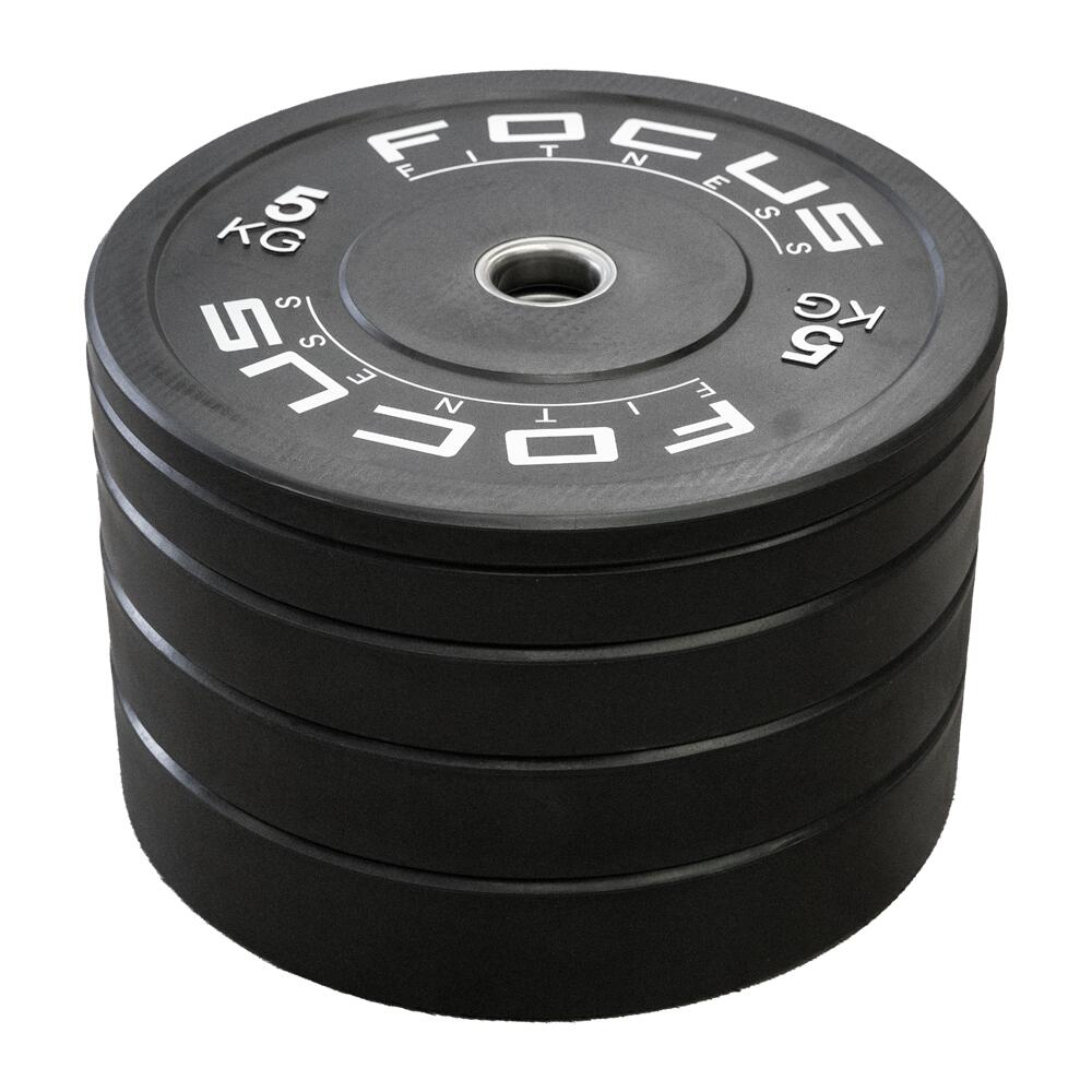 Olympische halterschijf 50 mm Bumper plate - 5 kg - Zwart 6/7