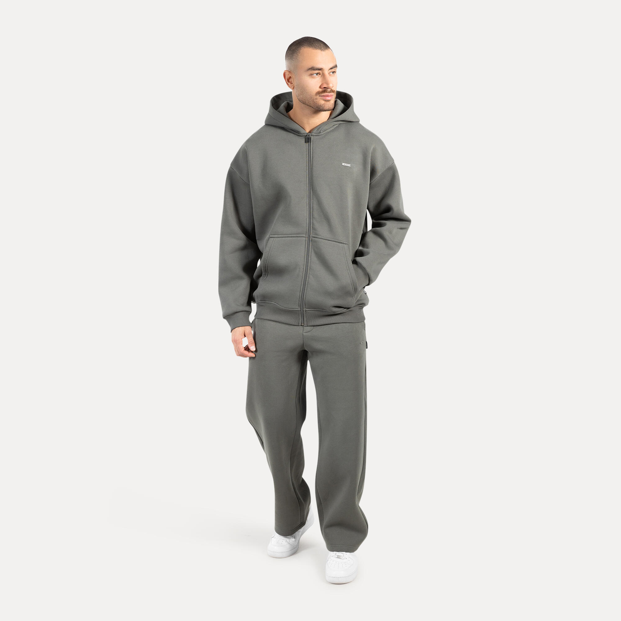 Herren Zip Hoodie Cedrik Grau 3/5