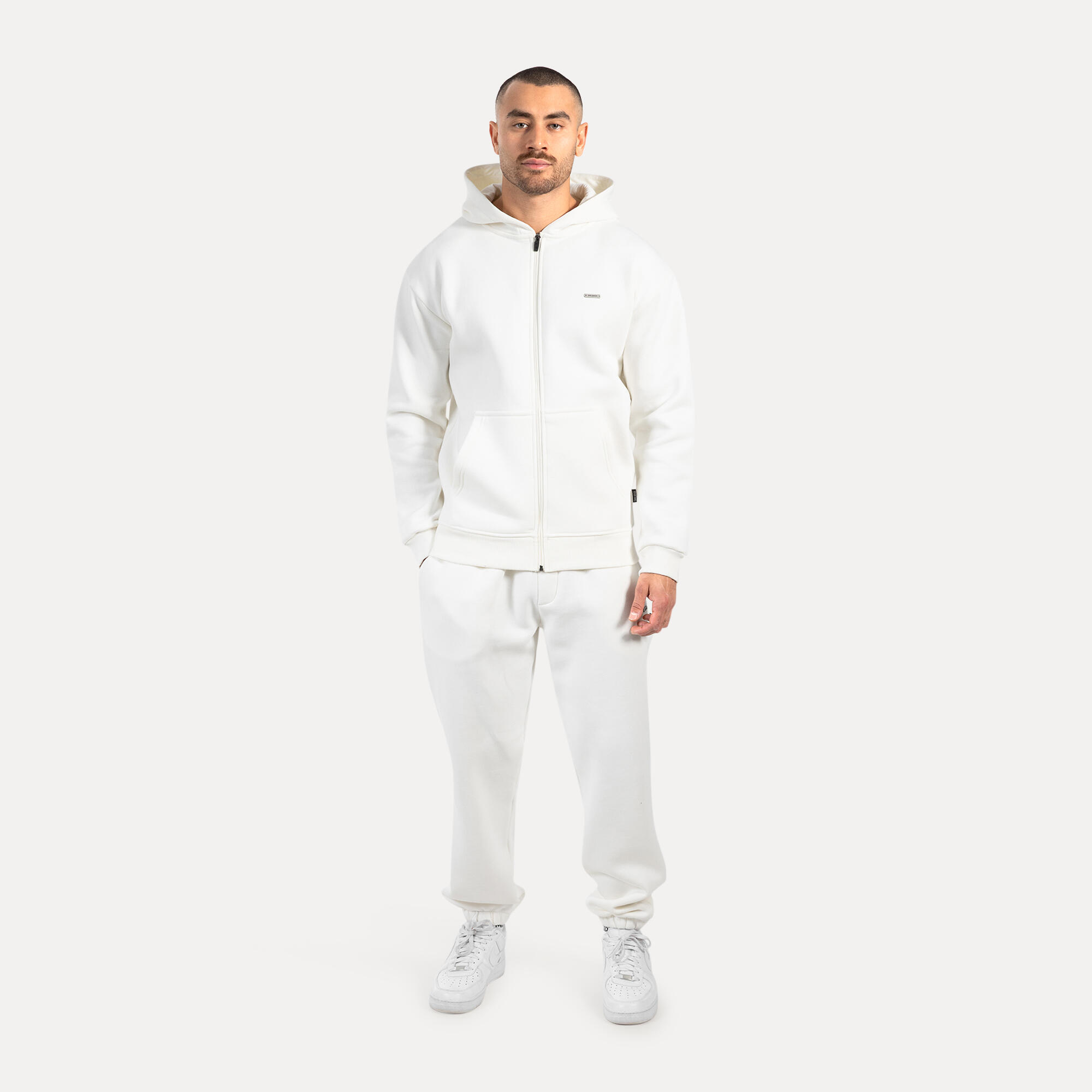 Herren Zip Hoodie Ilyas Creme 3/5