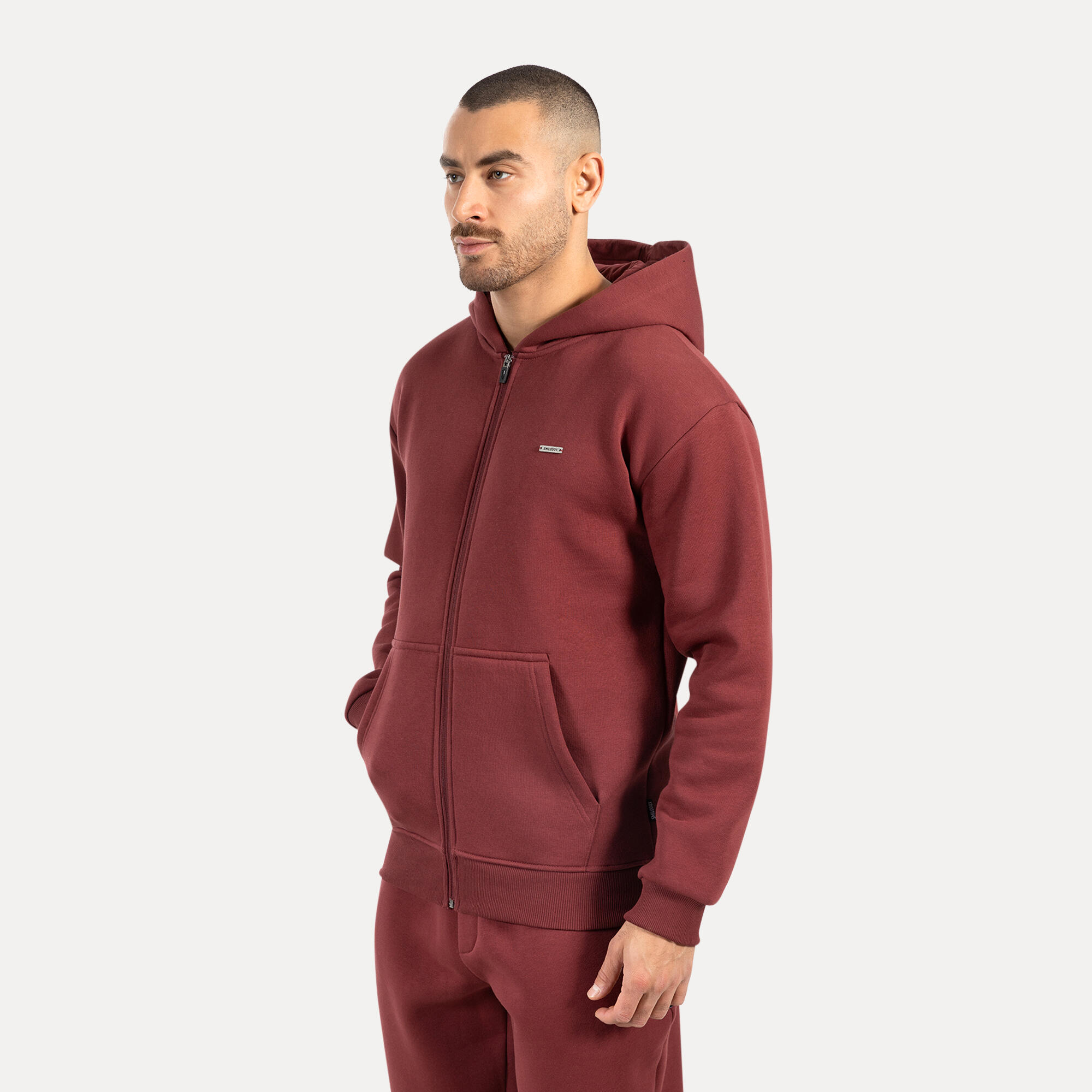 Herren Zip Hoodie Ilyas Bordeaux 2/5