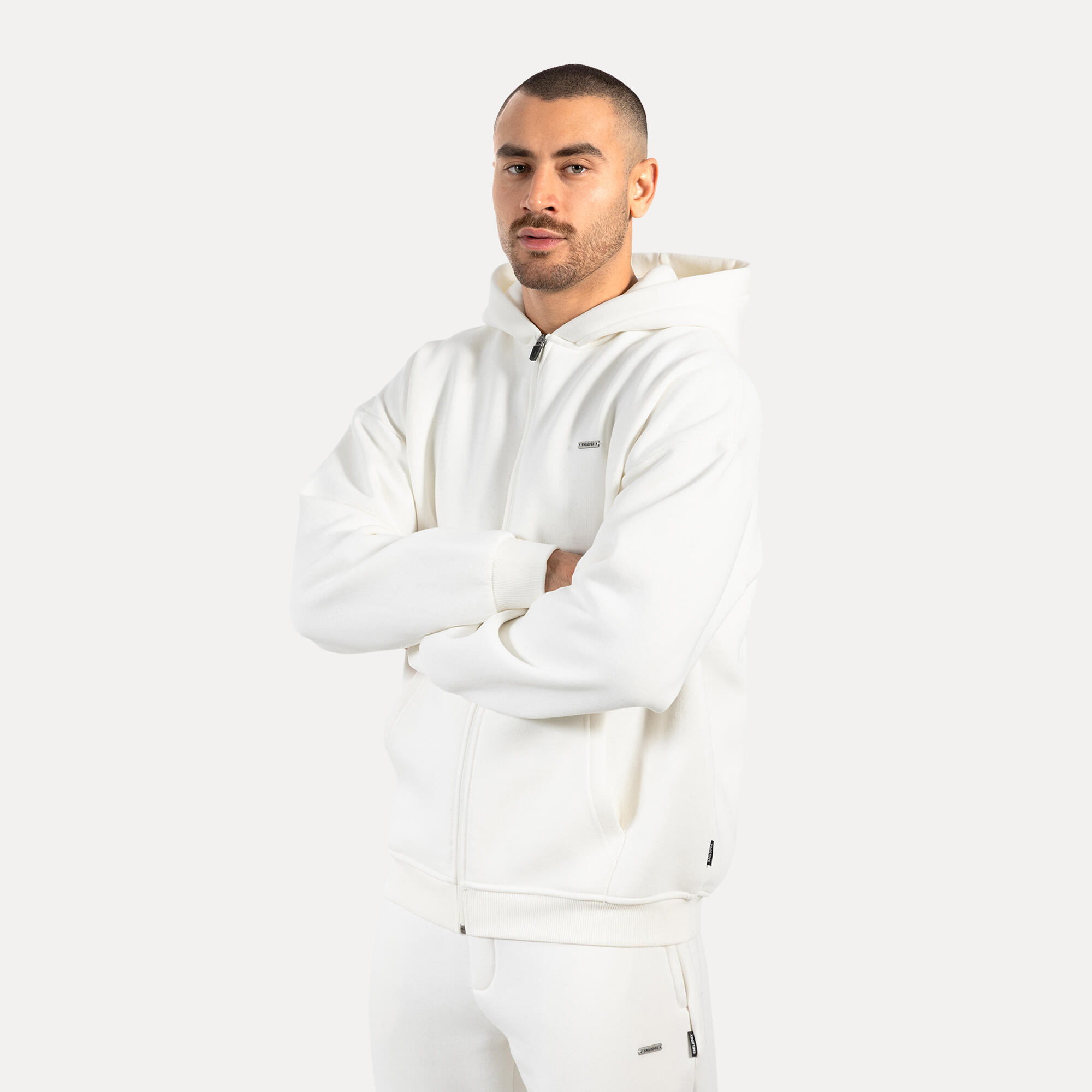 Herren Zip Hoodie Cedrik Creme 2/5