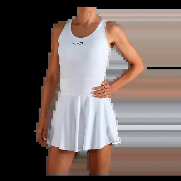 Stock Padel Endless Orbit flared sleeveless dress, white, M