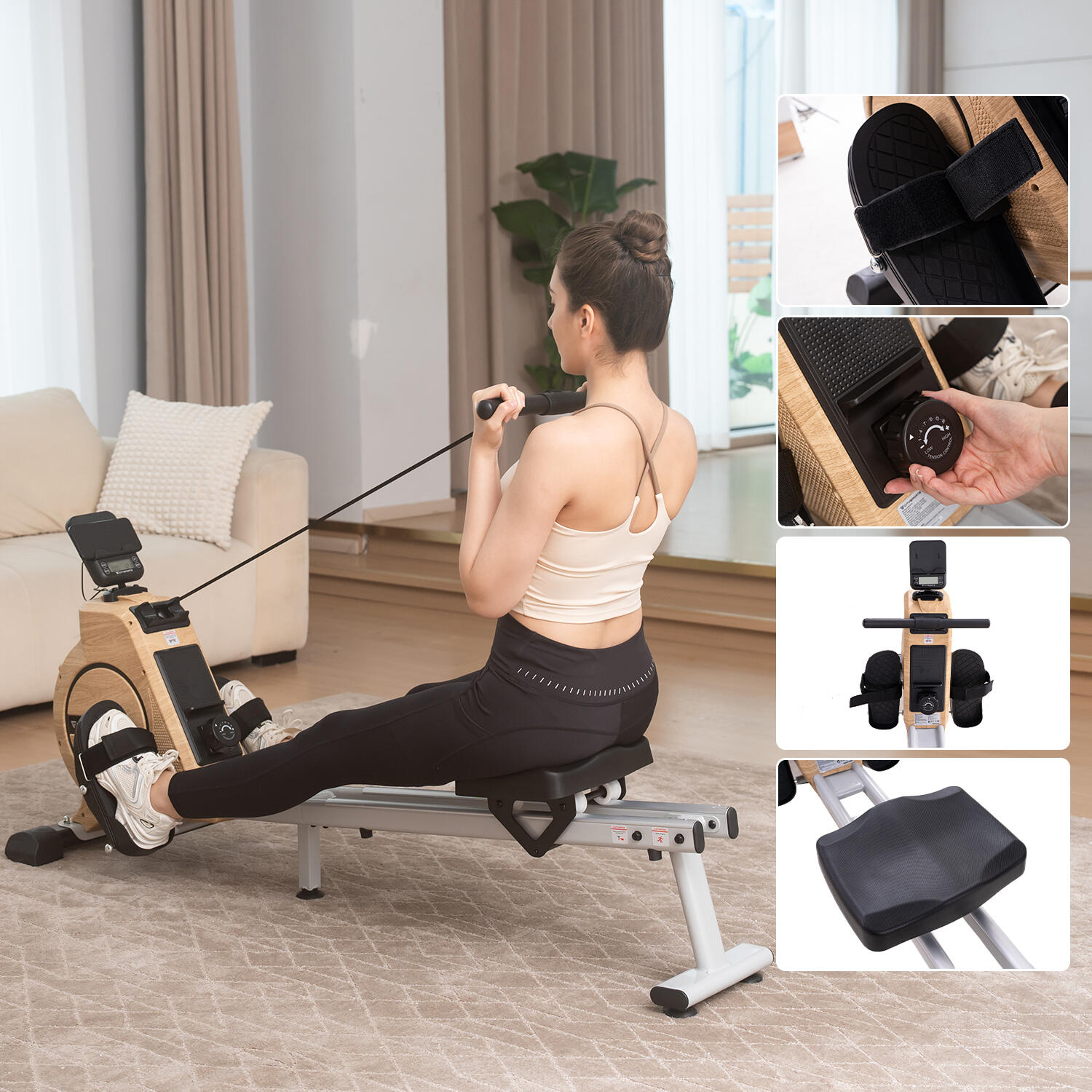 Vogatore Magnetico Con 16 Livelli Di Resistenza E Monitor LCD - Attrezzo Fitness Cardio Per Casa, Capacità 160 Kg