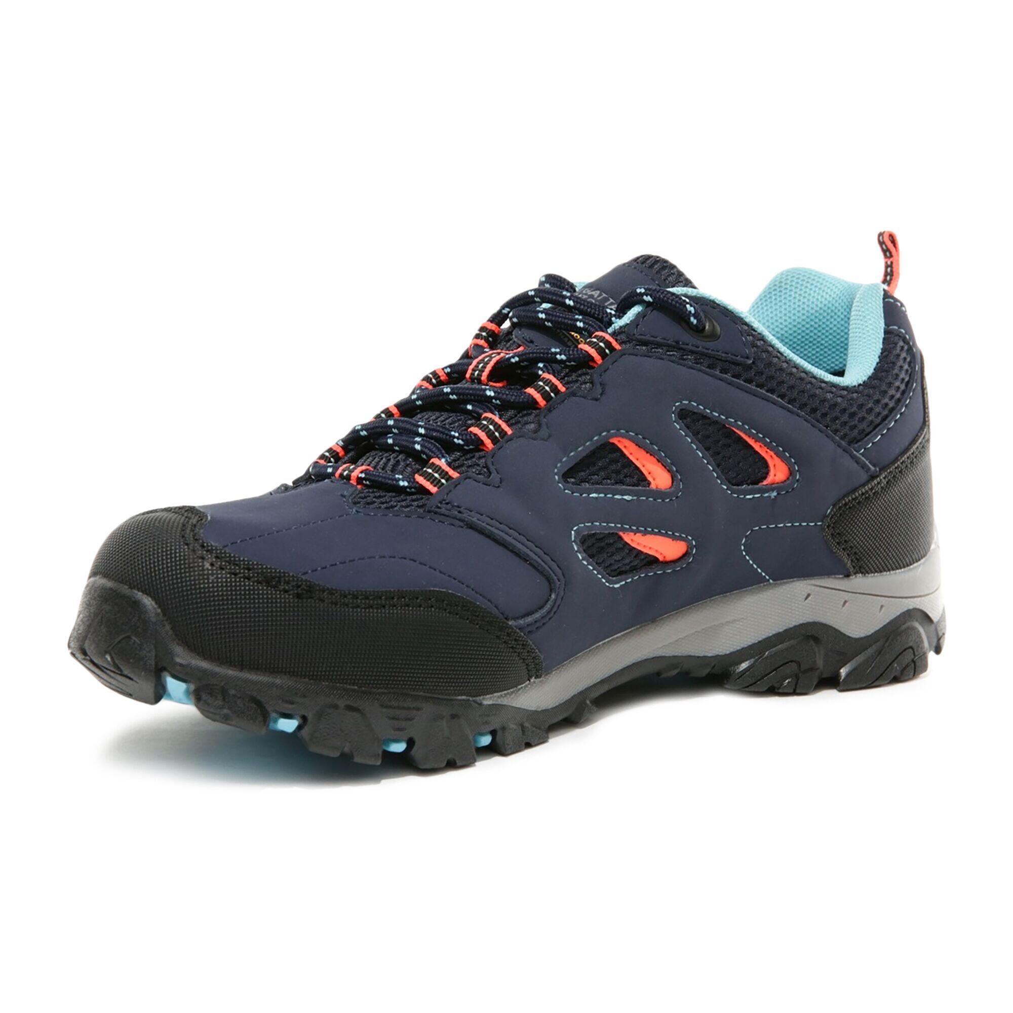 Childrens/Kids Holcombe Low Junior Hiking Boots (Navy/Fiery Coral) 3/5