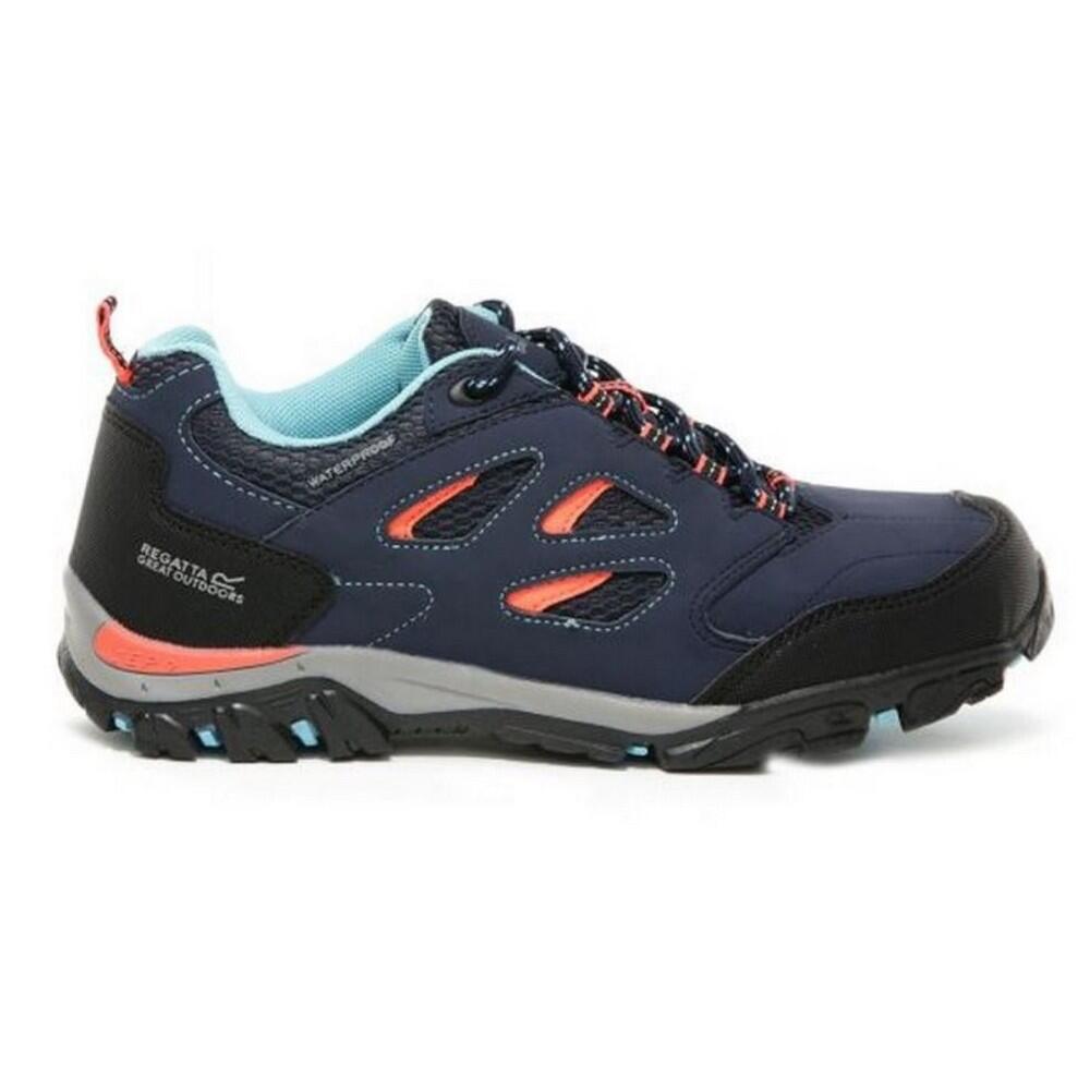 Childrens/Kids Holcombe Low Junior Hiking Boots (Navy/Fiery Coral) 4/5