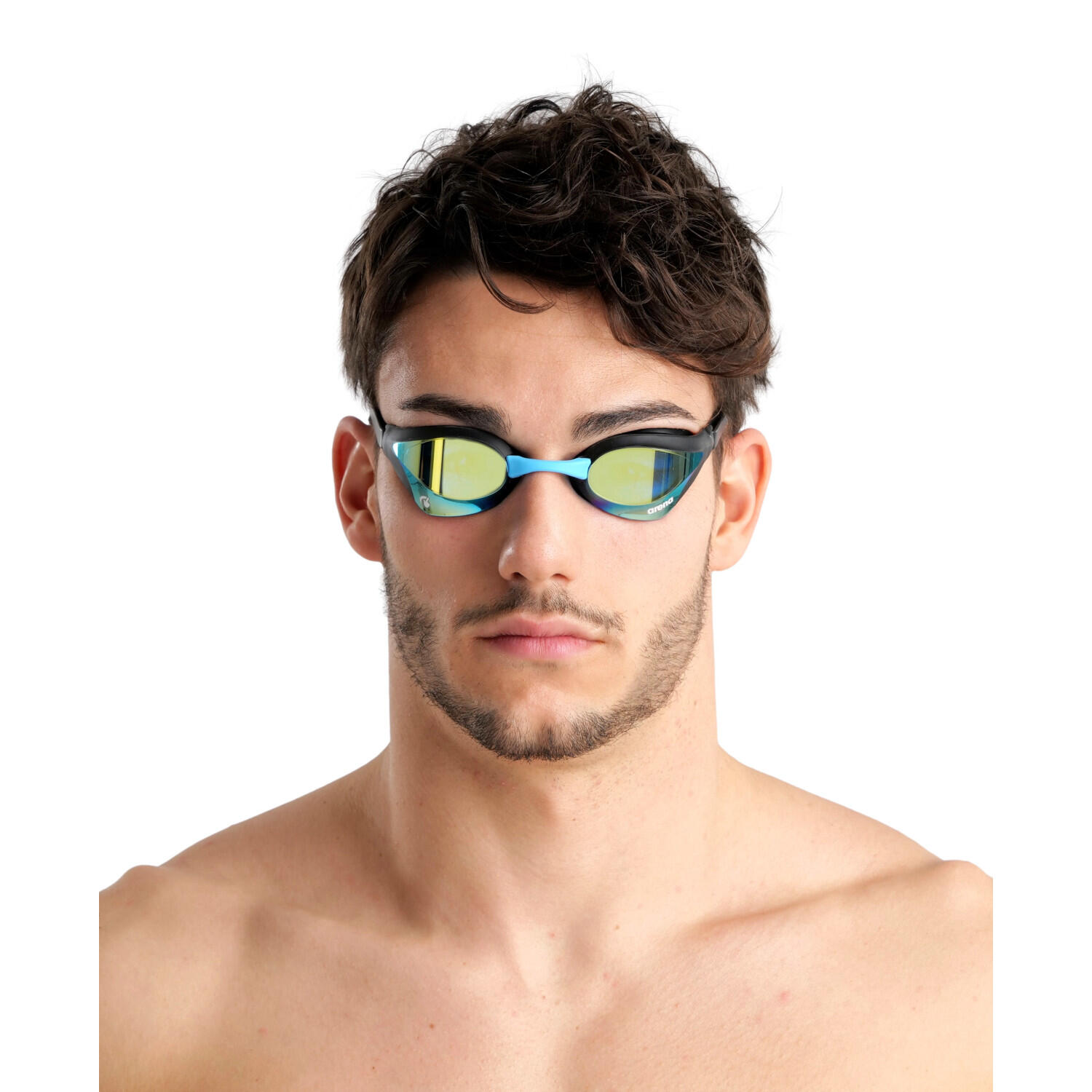 Arena Cobra Core Swipe Mirror okulary startowe Aqua/Black lustrzane niebieskie