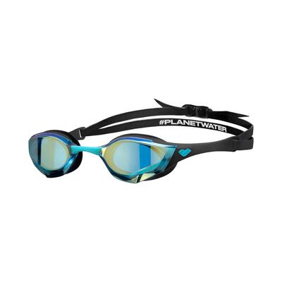 Occhialini da nuoto Arena Cobra Edge Swipe Mirrored - Smeraldo / Giallo / Nero
