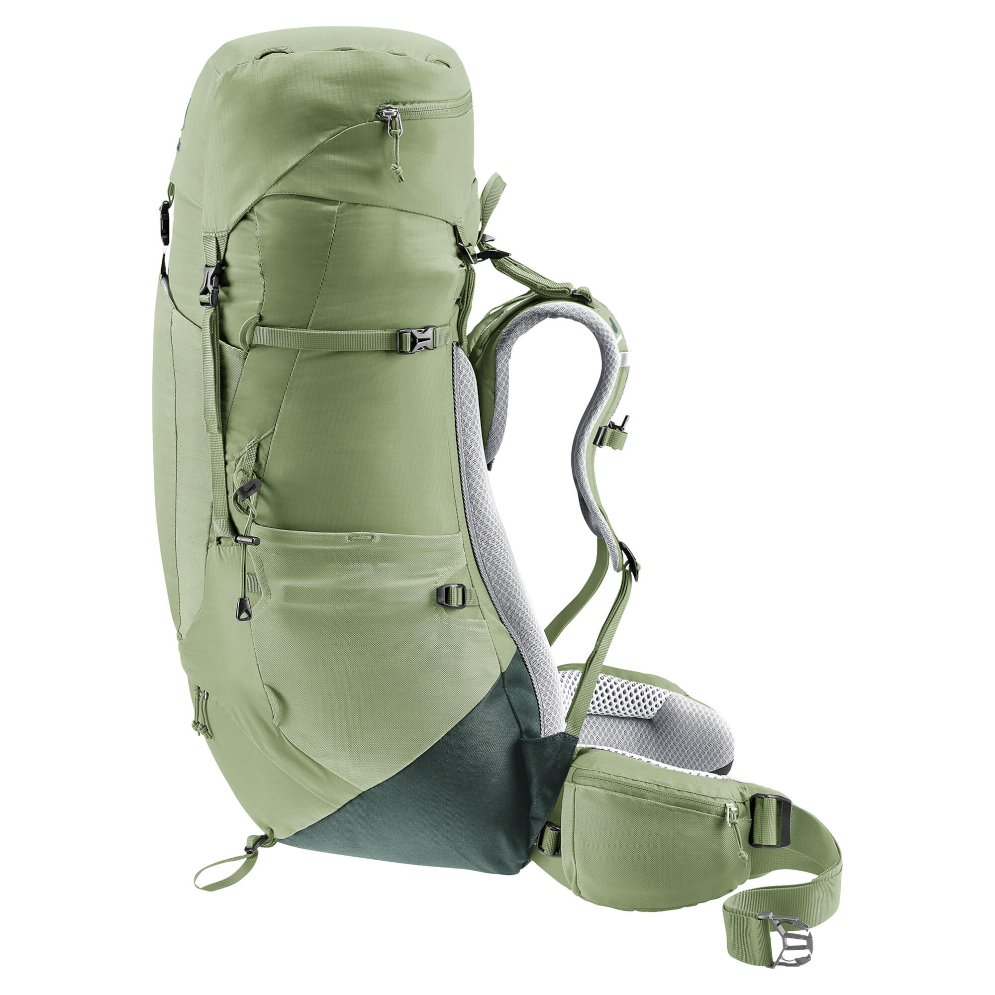 Sac à dos randonnée femme Deuter Aircontact Lite 45+10 SL vert, dos ventilé 5/7