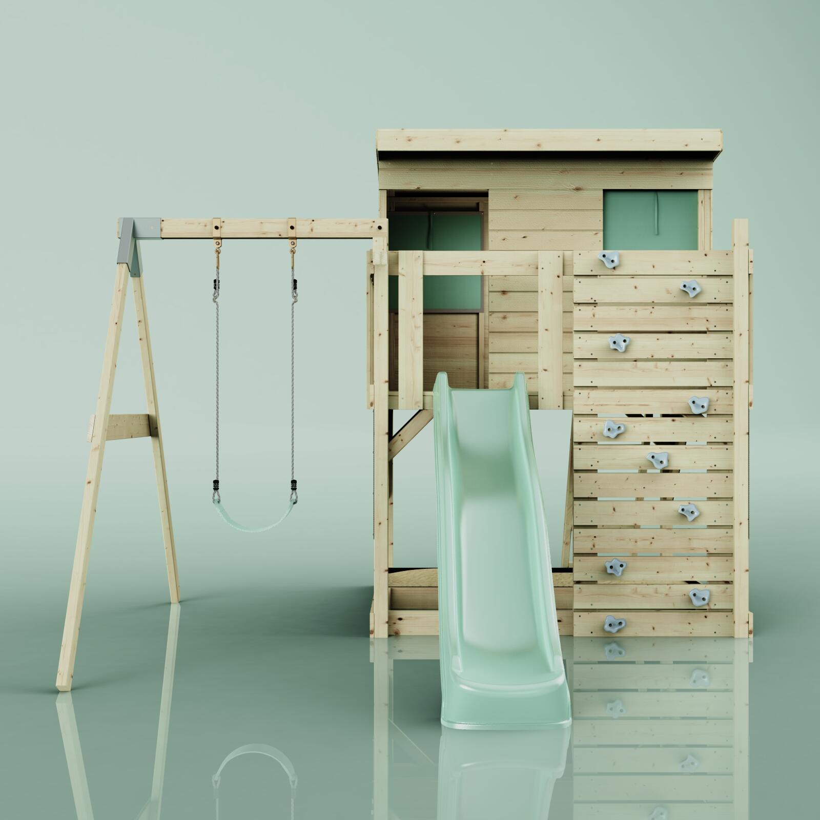Spielturm Tjorven mit Kinderschaukel in Mintgrün - 415 × 306 × 260 cm 2/6