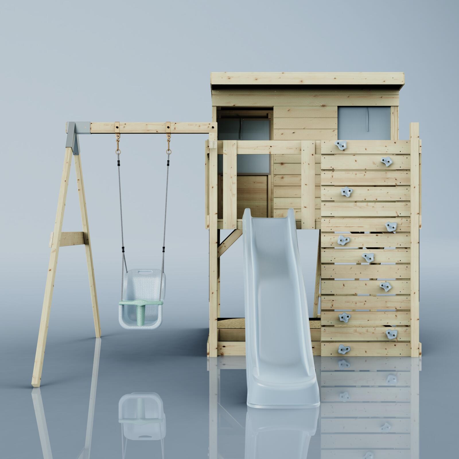 Spielturm Tjorven mit Babyschaukel in Eisblau - 415 × 306 × 260 cm 2/6