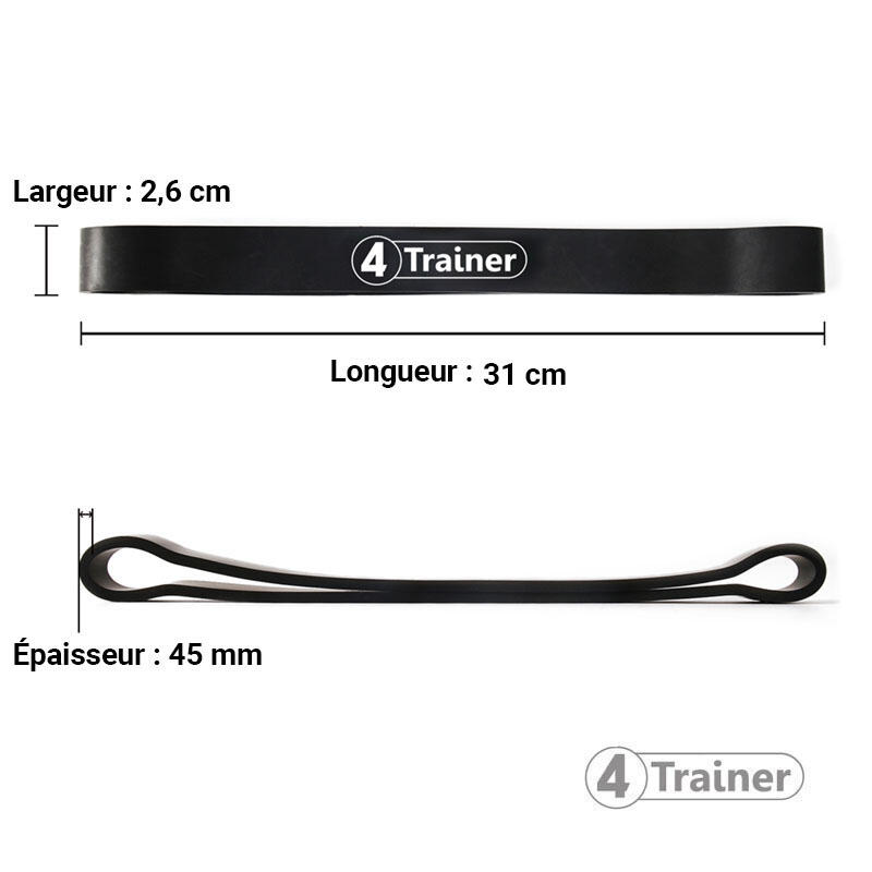 Mini Bande Elastique - Powerband Light - Noir - 4TRAINER 2/7