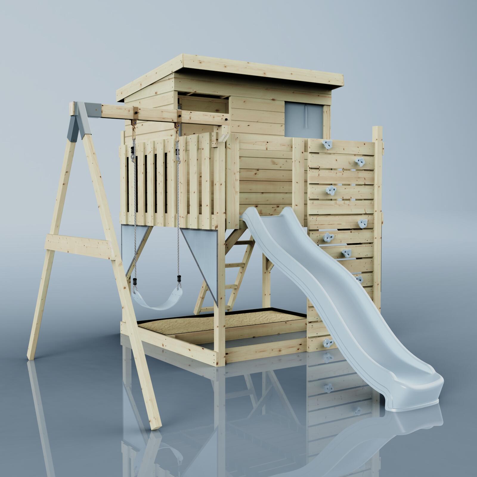 Spielturm Tjorven mit Kinderschaukel in Eisblau - 415 × 306 × 260 cm 6/6