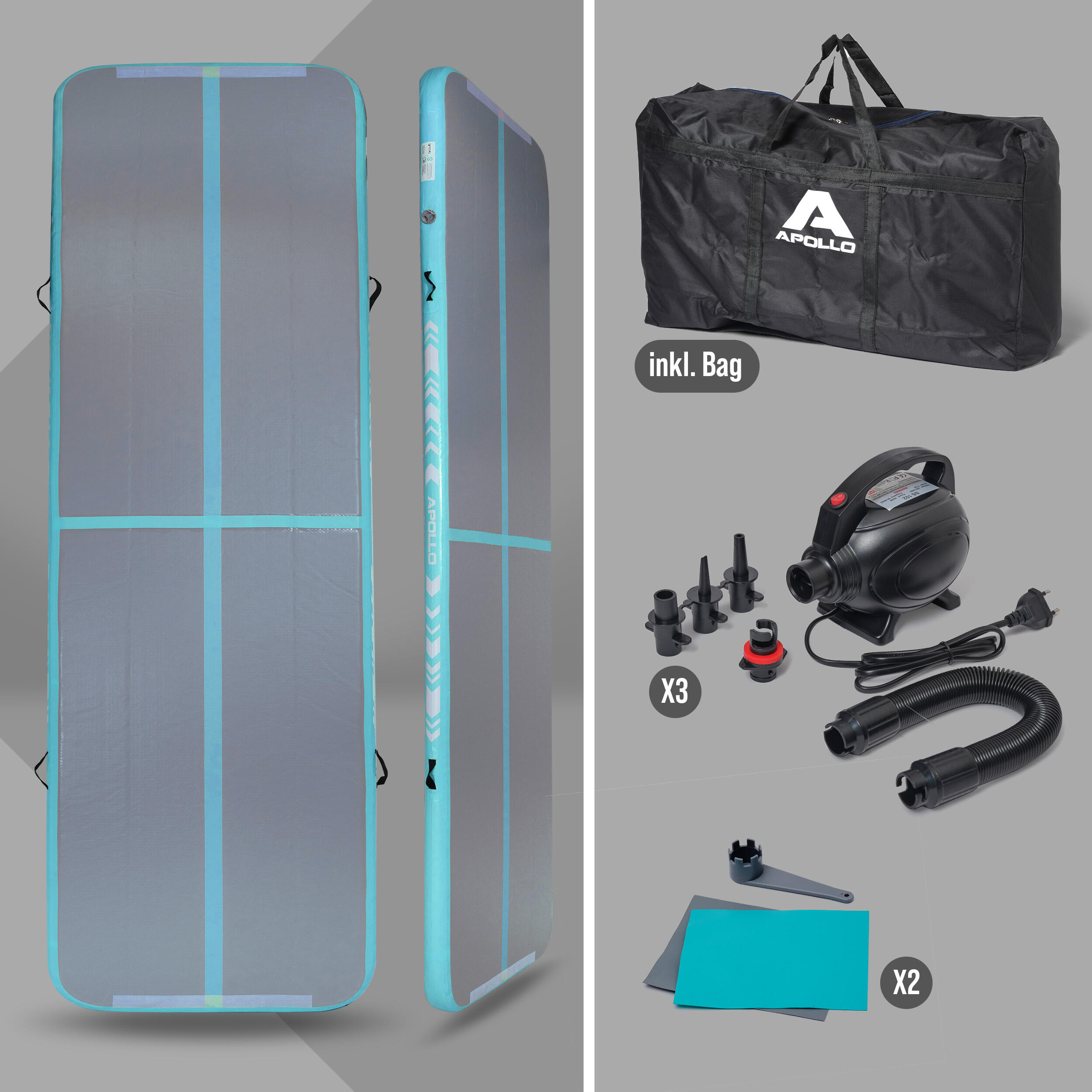 Luftmatte Air Mat Pro – Airtrack Matte für Turnen, Yoga & Training, 3–4 m 2/7