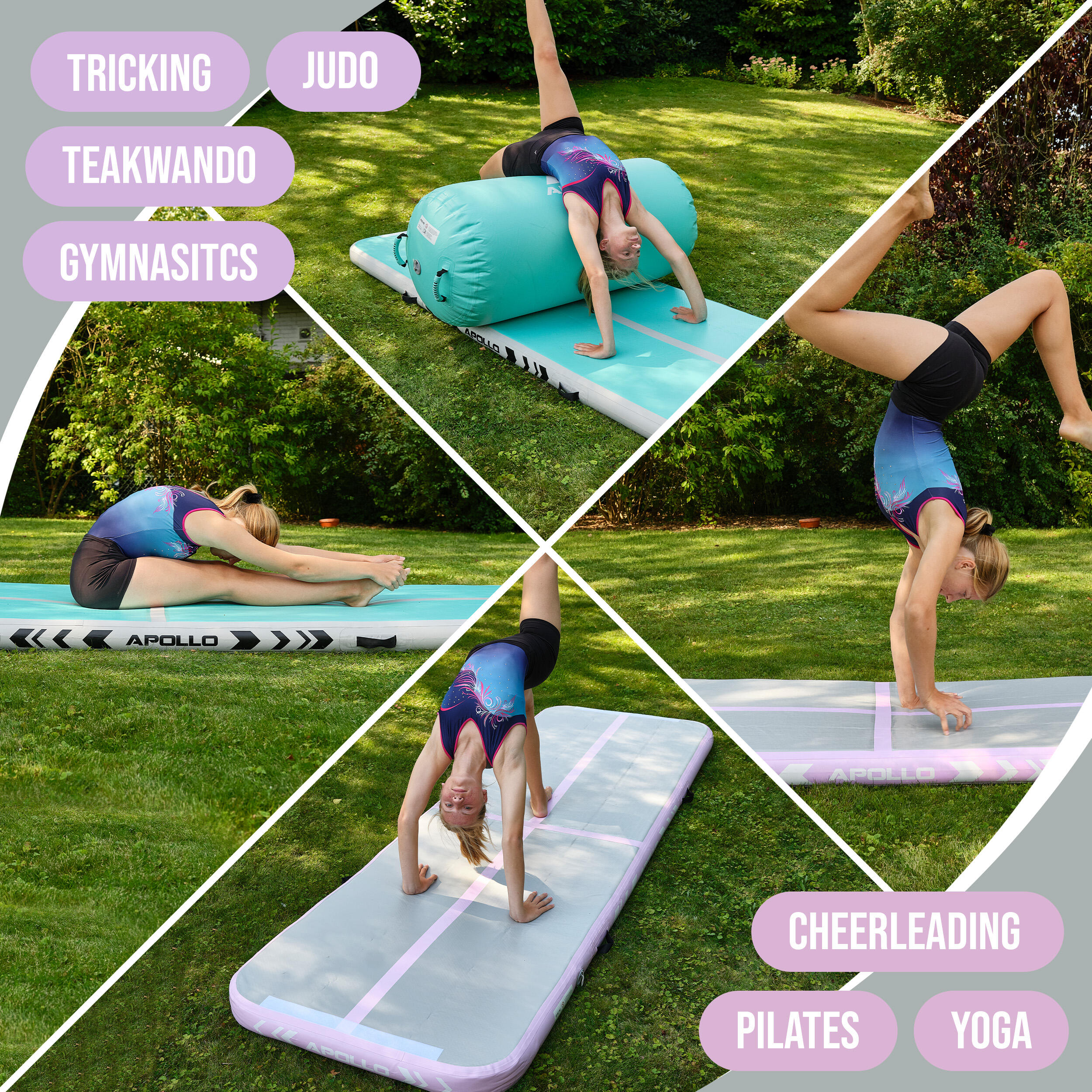 Luftmatte Air Mat Pro – Airtrack Matte für Turnen, Yoga & Training, 3–4 m 3/7