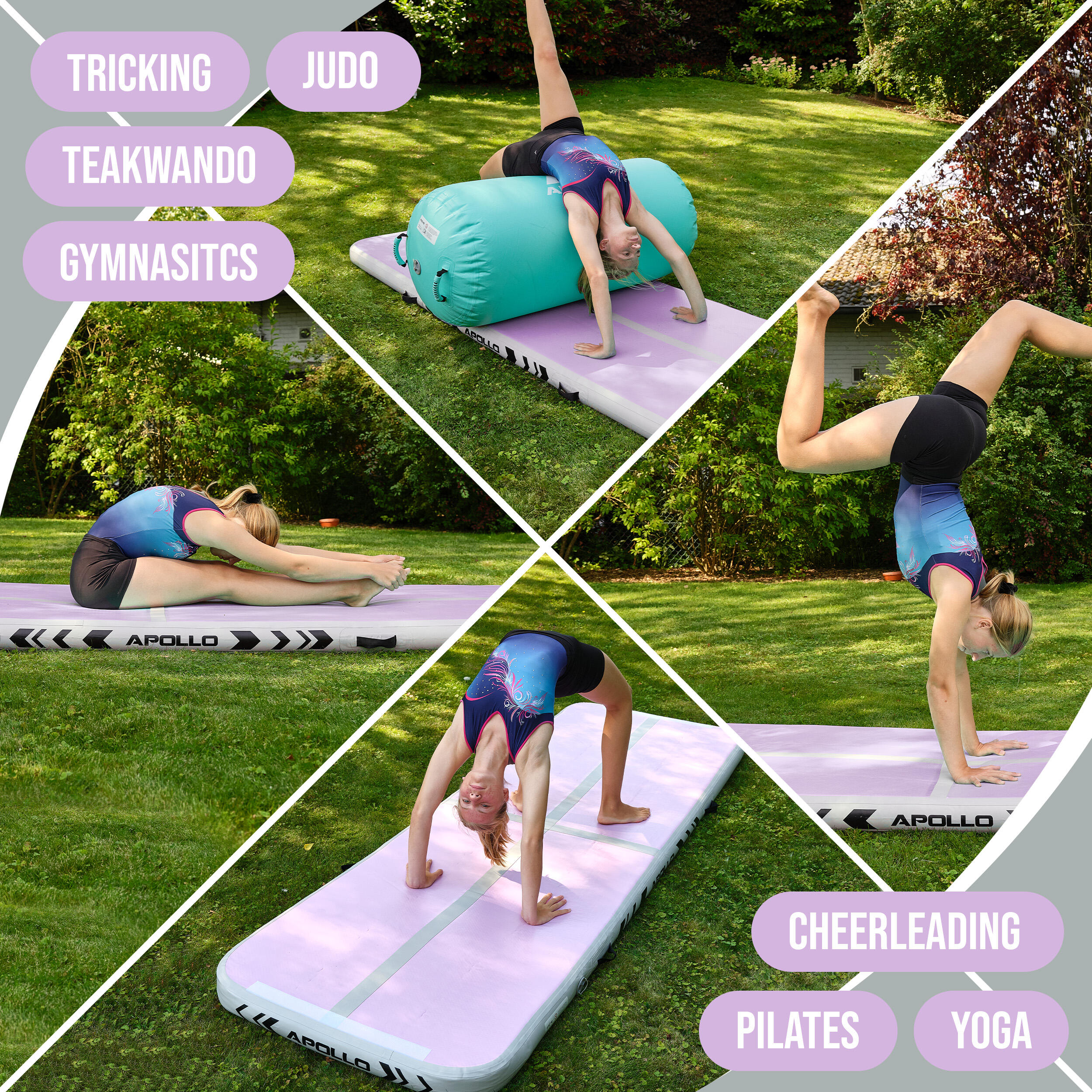 Luftmatte Air Mat Pro – Airtrack Matte für Turnen, Yoga & Training, 3–4 m 3/7