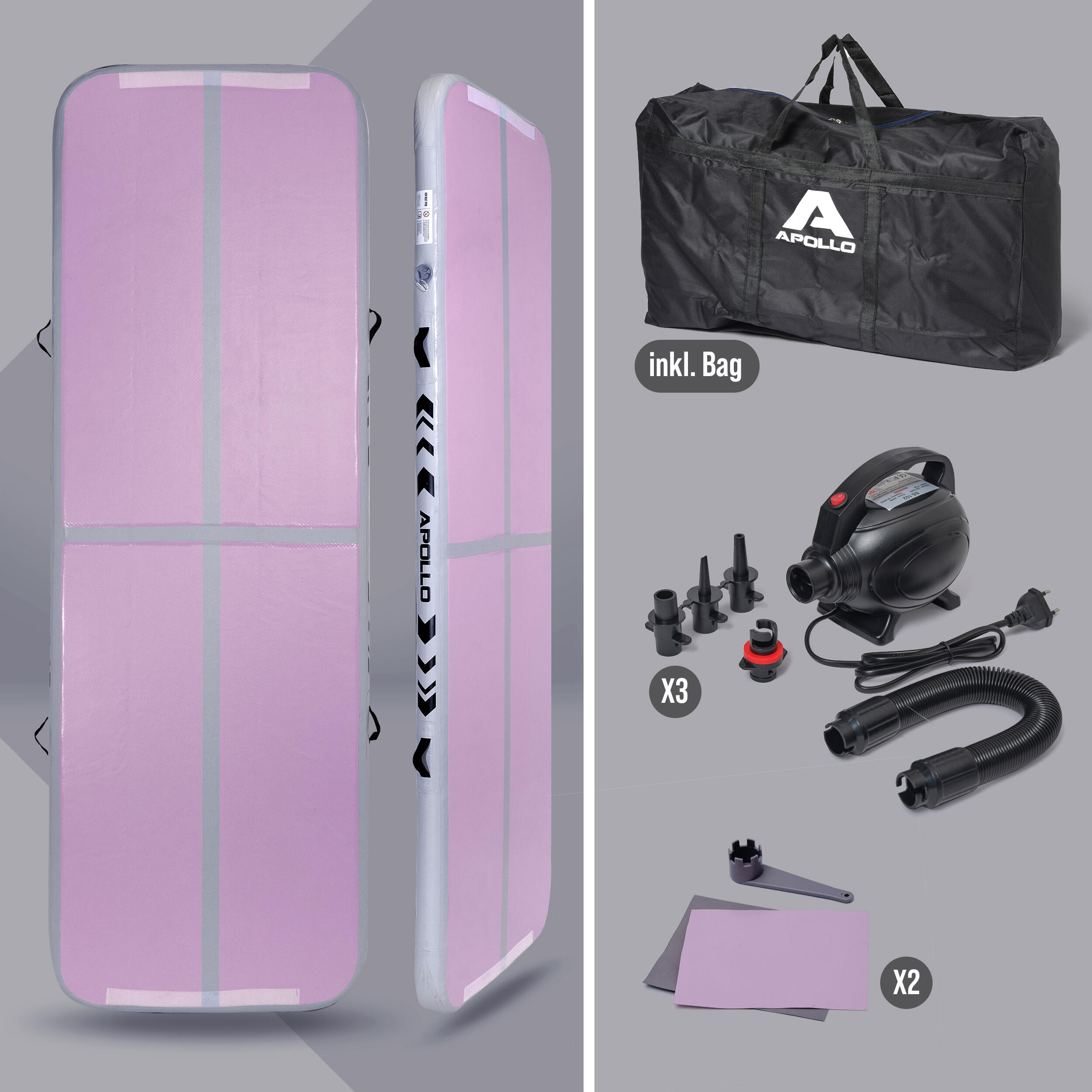 Luftmatte Air Mat Pro – Airtrack Matte für Turnen, Yoga & Training, 3–4 m 2/7