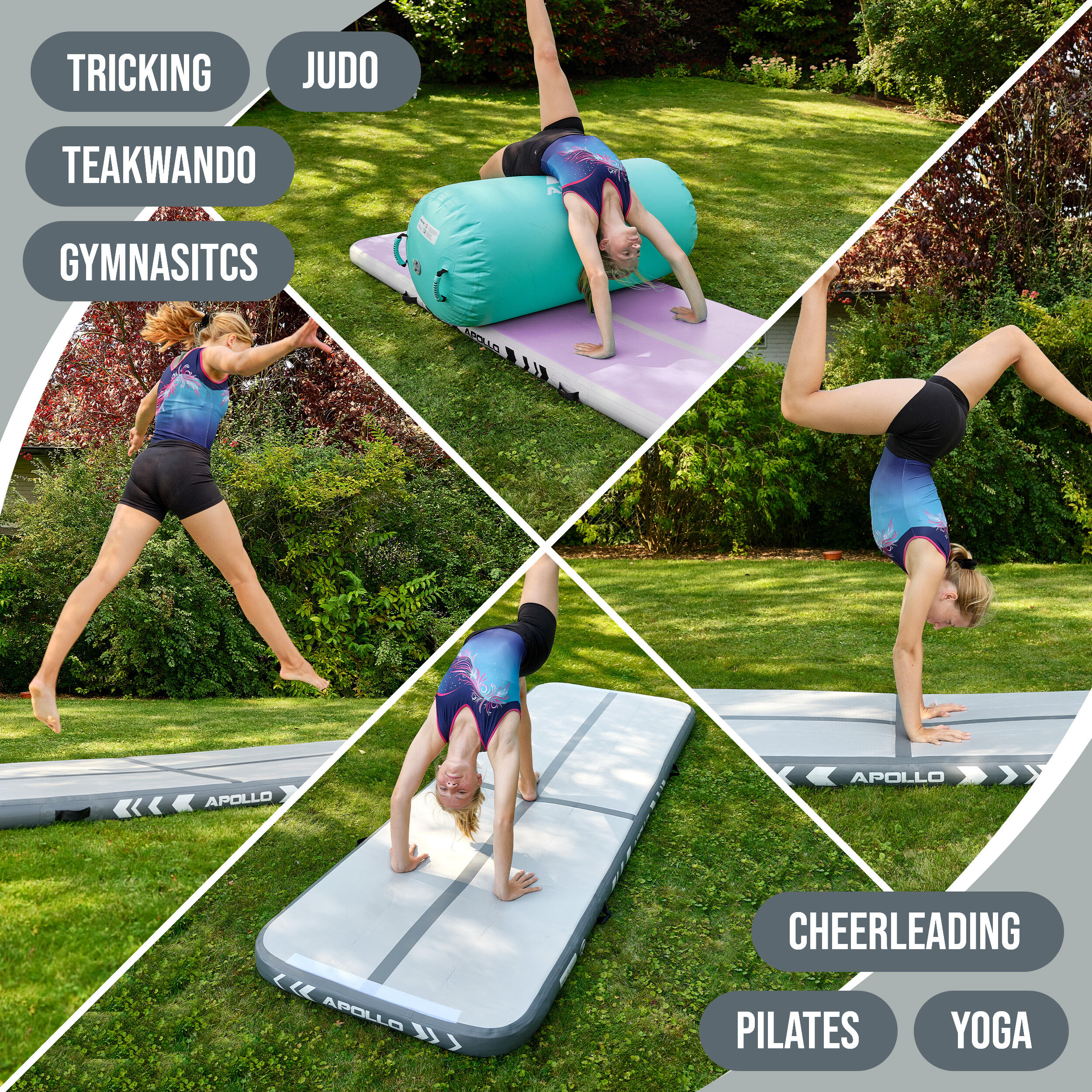 Luftmatte Air Mat Pro – Airtrack Matte für Turnen, Yoga & Training, 3–4 m 3/7