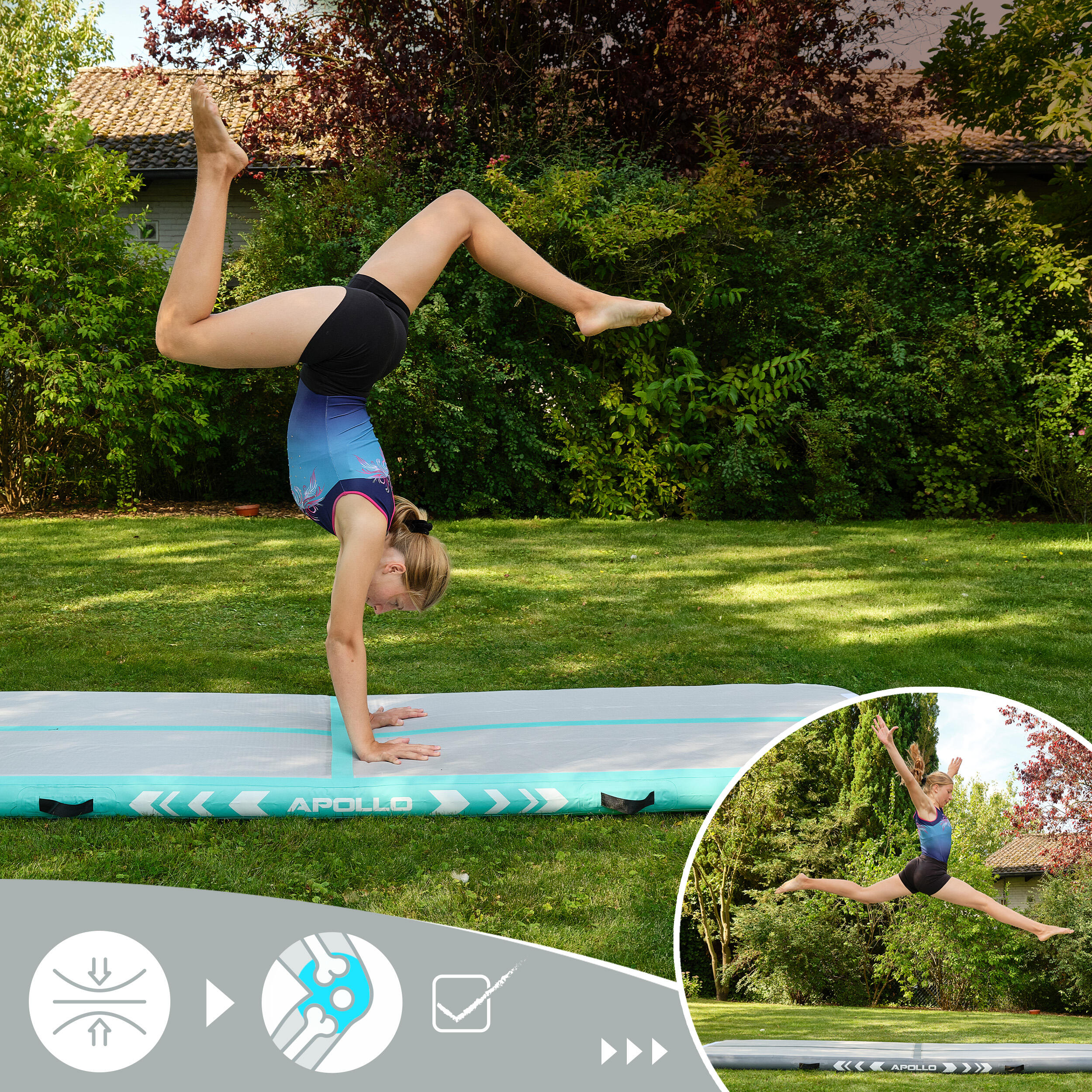 Luftmatte Air Mat Pro – Airtrack Matte für Turnen, Yoga & Training, 3–4 m 4/7