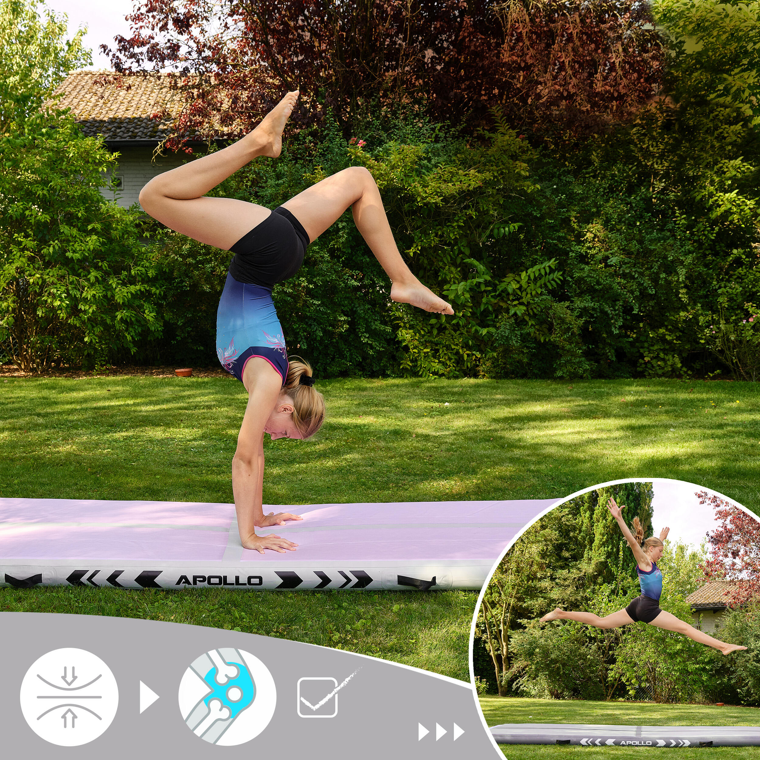 Luftmatte Air Mat Pro – Airtrack Matte für Turnen, Yoga & Training, 3–4 m 4/7