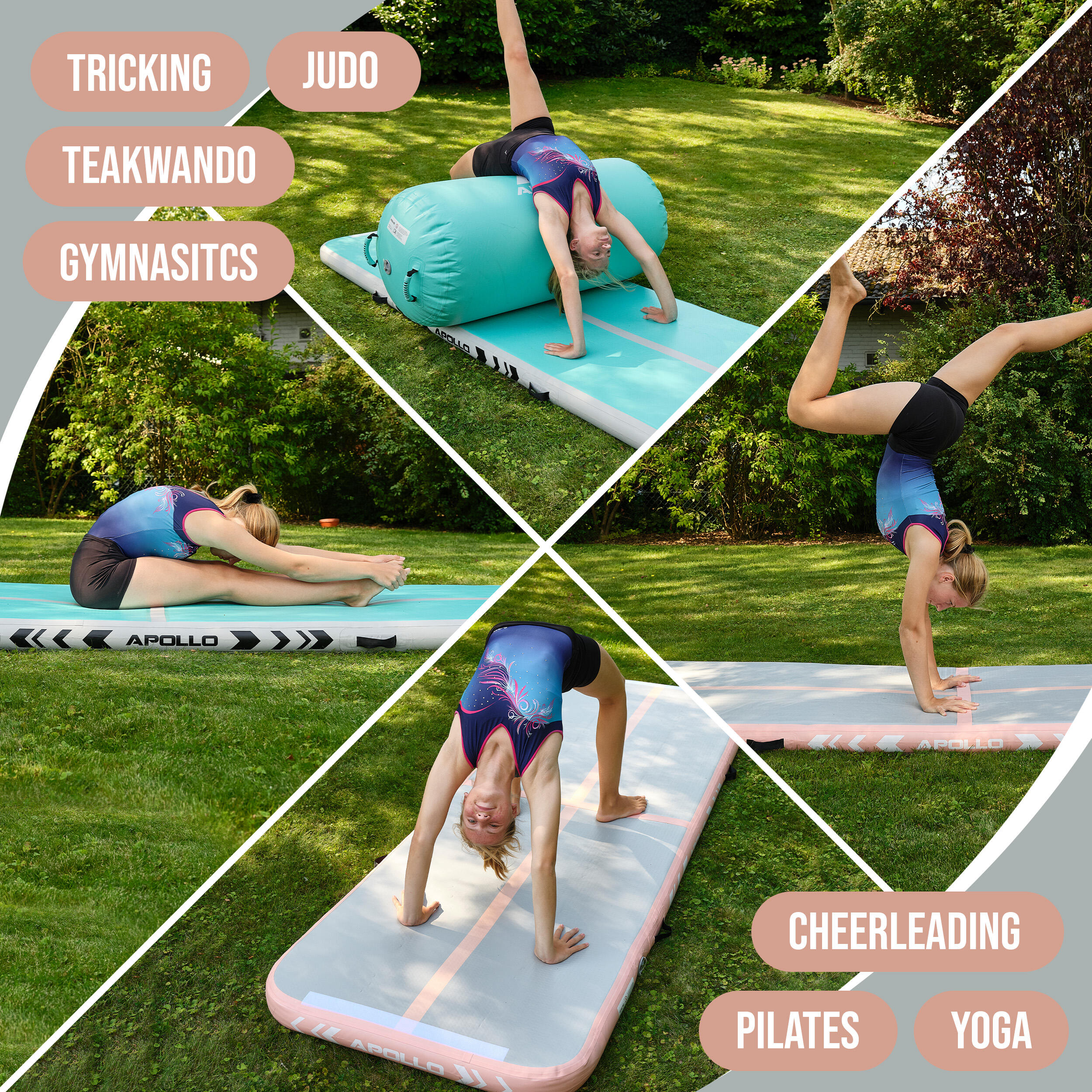 Luftmatte Air Mat Pro – Airtrack Matte für Turnen, Yoga & Training, 3–4 m 3/7