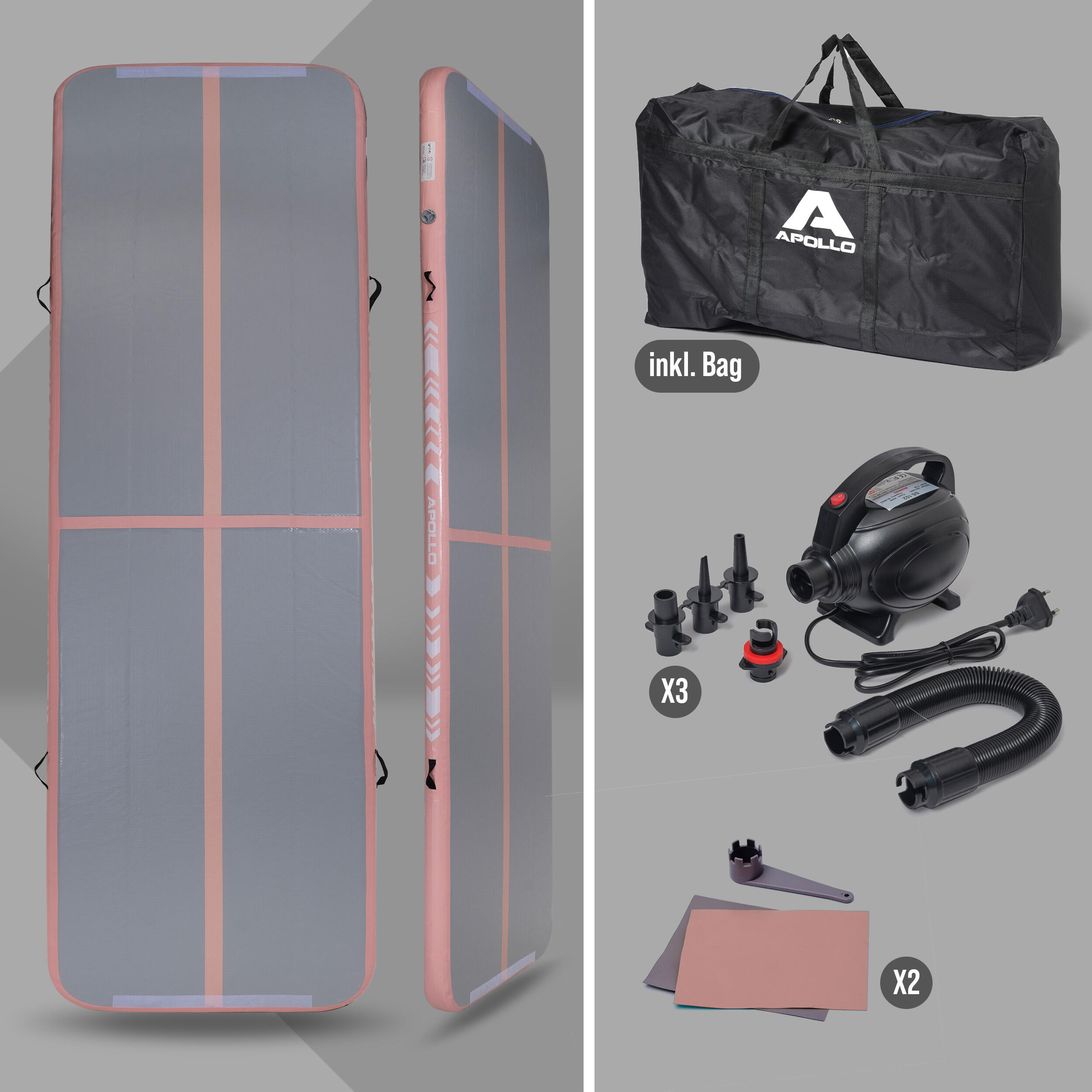 Luftmatte Air Mat Pro – Airtrack Matte für Turnen, Yoga & Training, 3–4 m 2/7