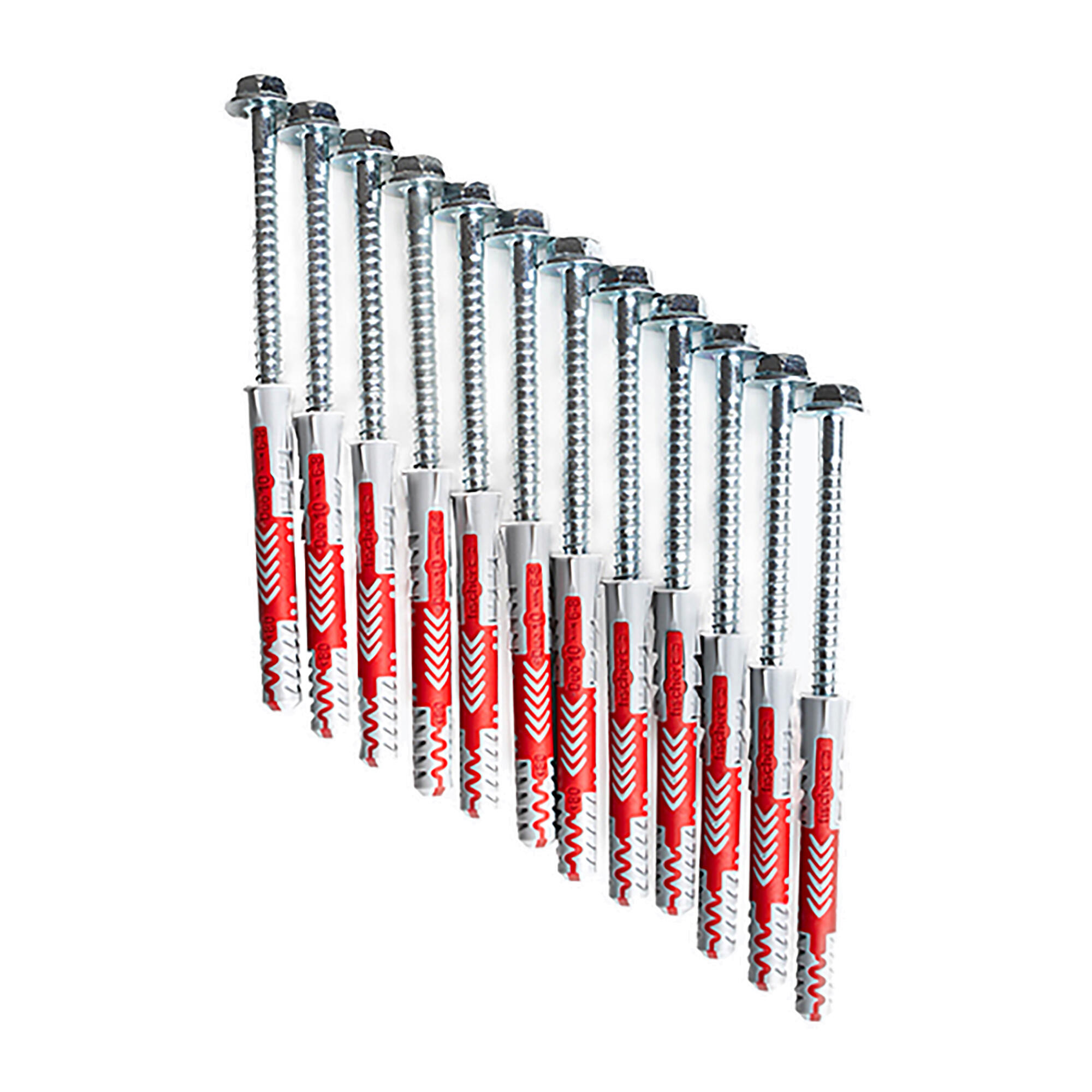 BenchK Fixing Screw Fischer 10x80 mm Nylon Anti-Rotation grey/red 6/6