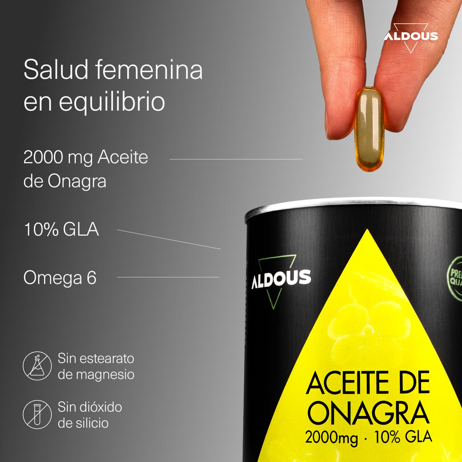 Aceite de Onagra Perlas 2000mg - 200 Cápsulas Blandas - Bienestar Femenino 2/6