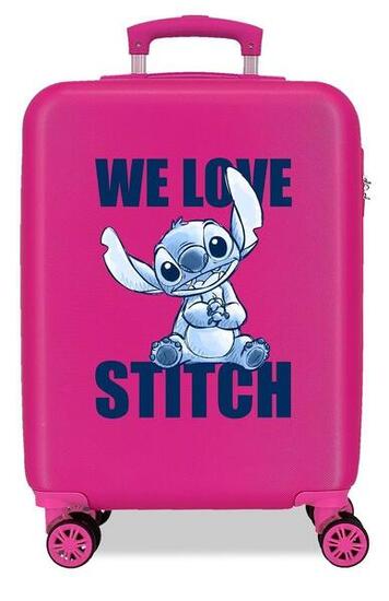 Valise cabine Disney Stitch We love ABS avec une capacité de 34L Fucsia