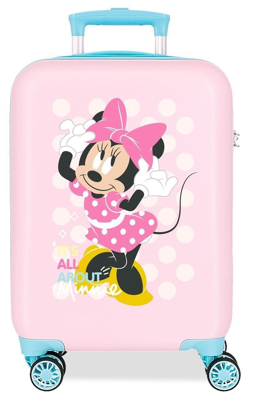 Valise cabine Disney Minnie play all day ABS avec une capacité de 28,4L Rose 1/4