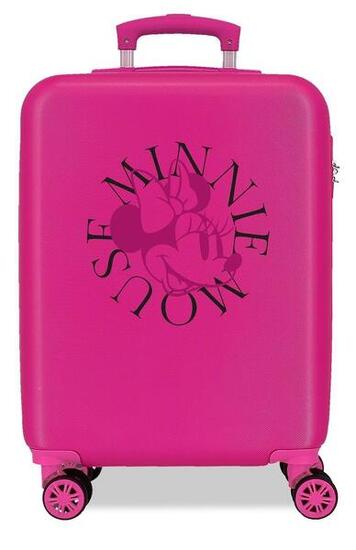 Valise cabine Disney Minnie teen ABS avec une capacité de 34L Fushia
