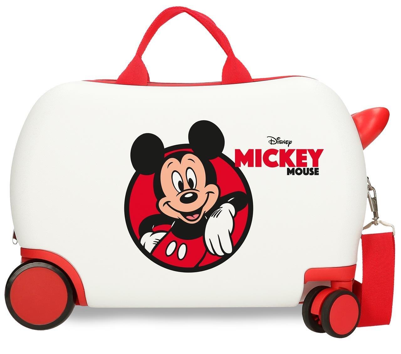 Mala infantil disney mickey vermelha abs com capacidade de 28l branco