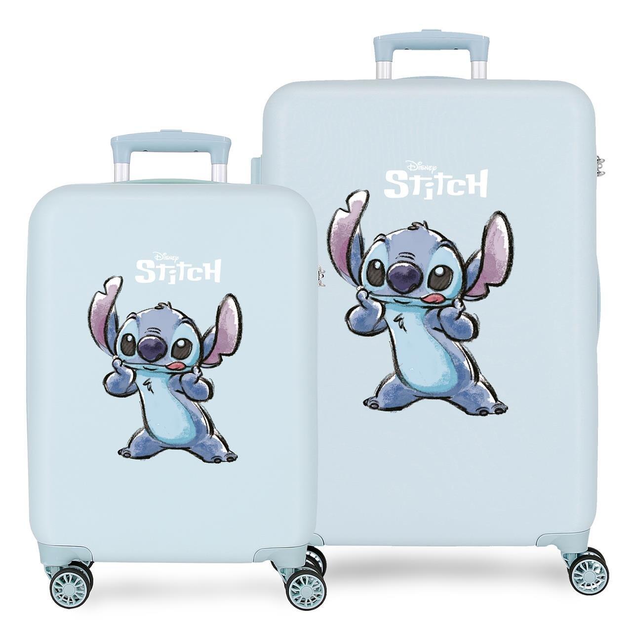 Ensemble de valises Disney Stitck Make a face ABS avec une capacité 68L 1/4